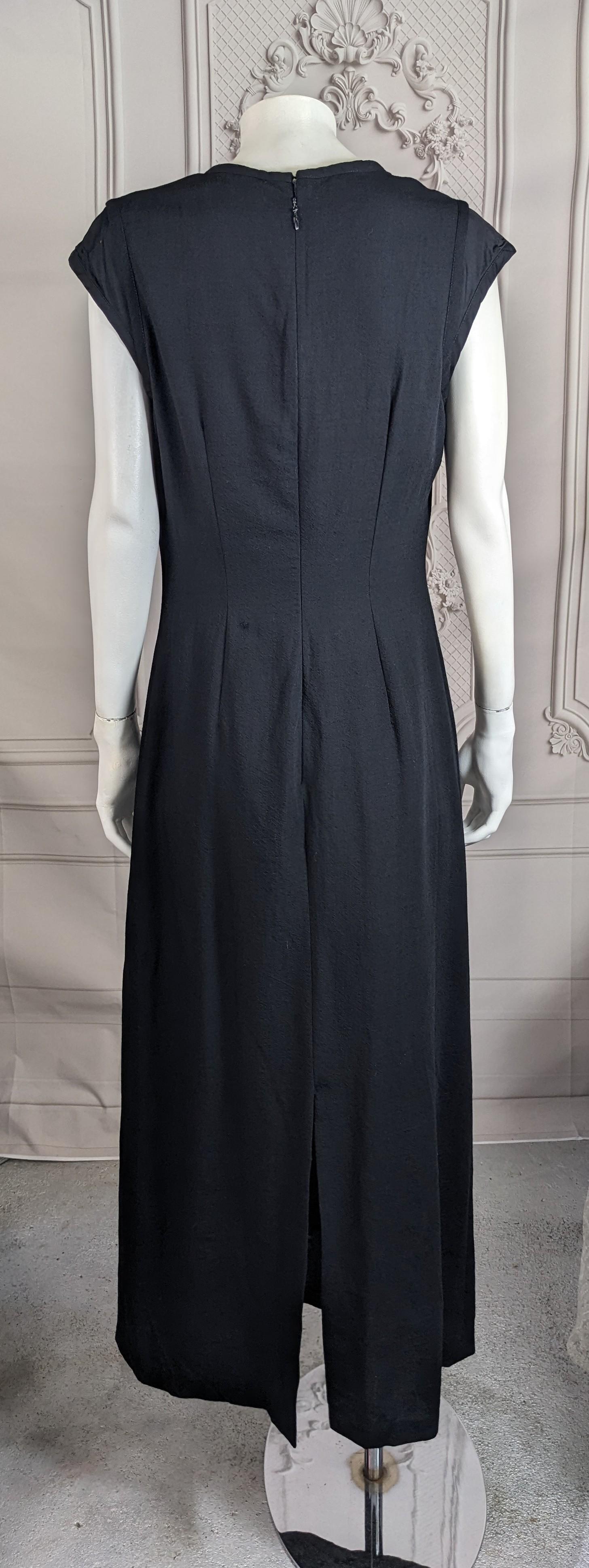 Japanese Long Wool and Rayon Double Dress For Sale 1