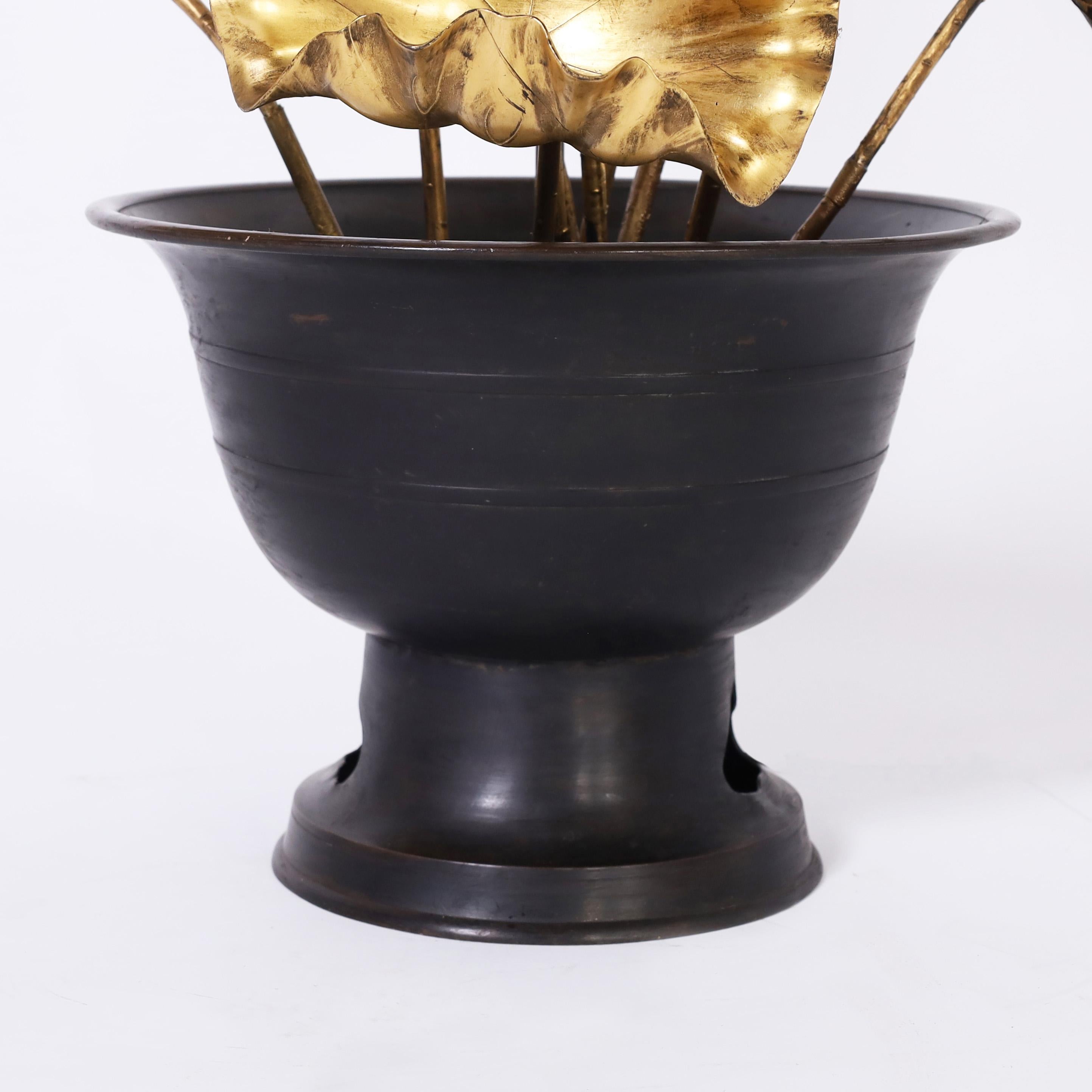 Japanese Lotus Flower Table Lamp For Sale 2