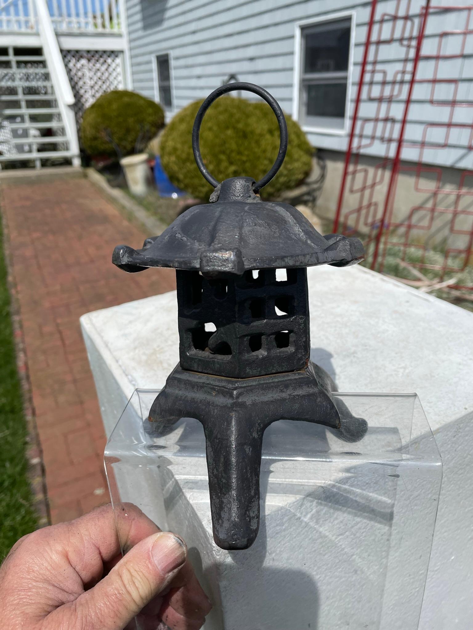 20th Century Japanese Lovely Old Petite Yukimi Garden Lantern For Sale