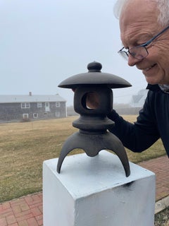 Japanese Lovely Old Tall Yukimi Lantern Cresent Moon, 16"