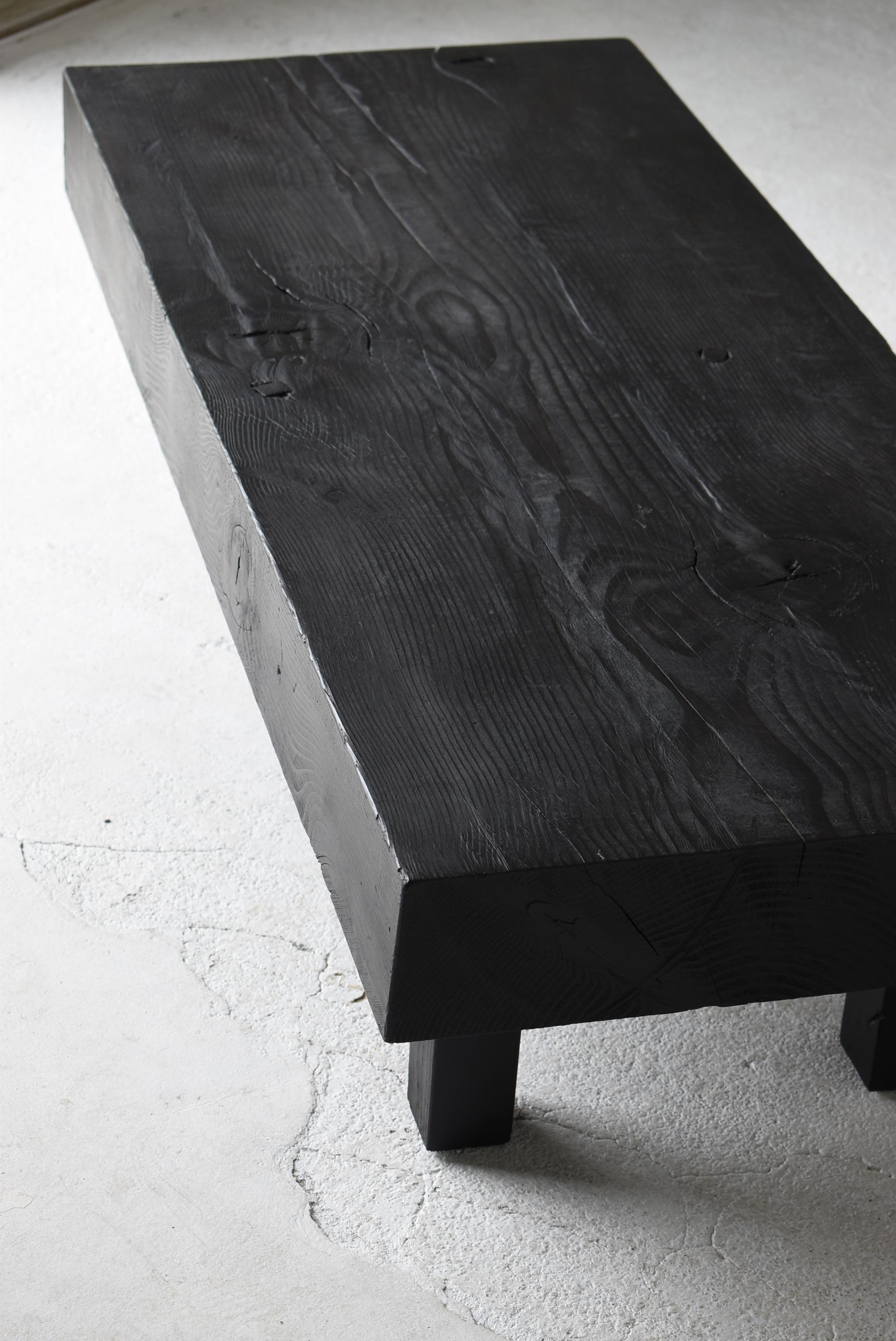Woodwork Japanese Old Low Table or Bench 1950s-1970s / Sofa Table Wabi Sabi For Sale
