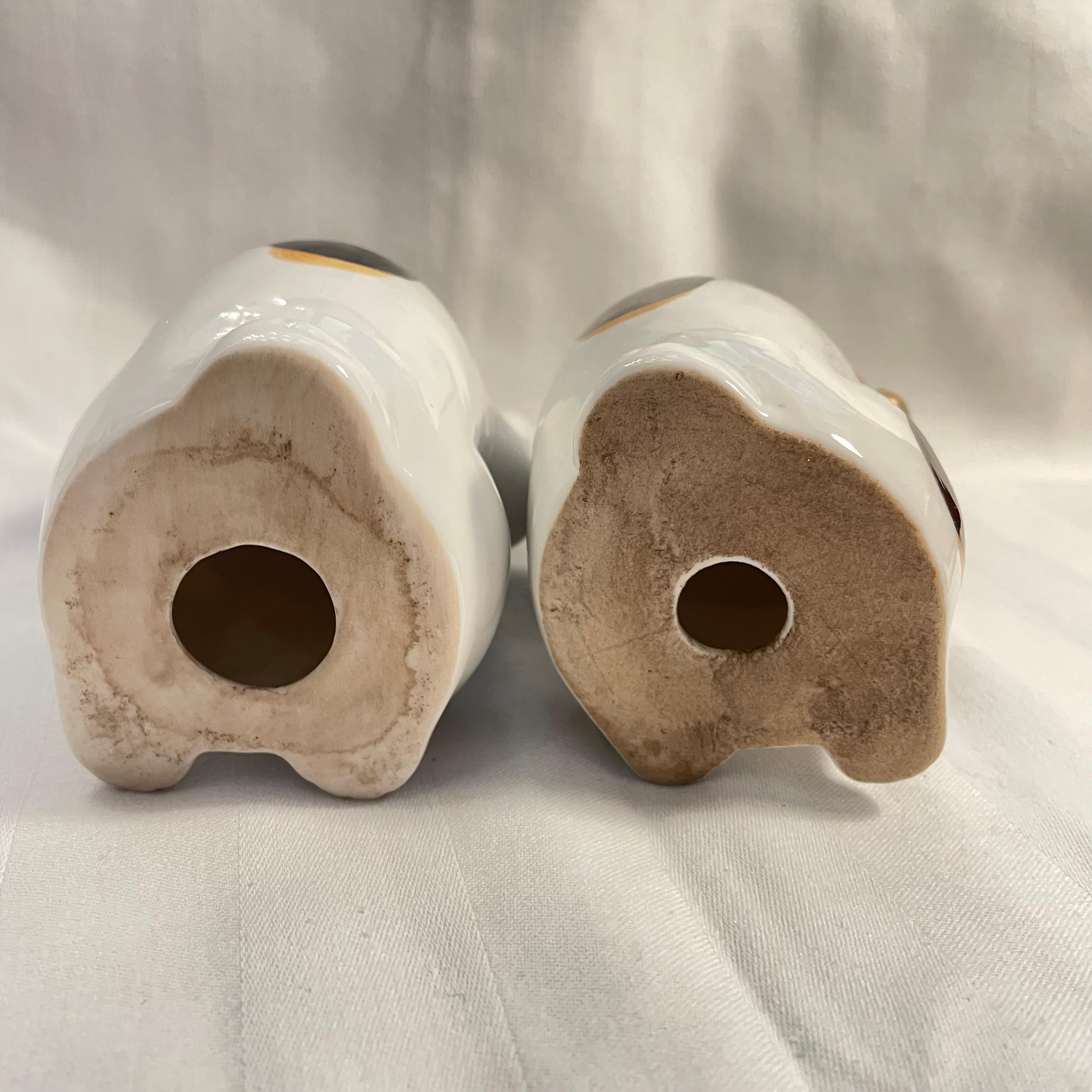 Gato de la suerte japonés Manekineko Pareja Porcelana Años 70 en Bastante bueno estado para la venta en Paris, FR
