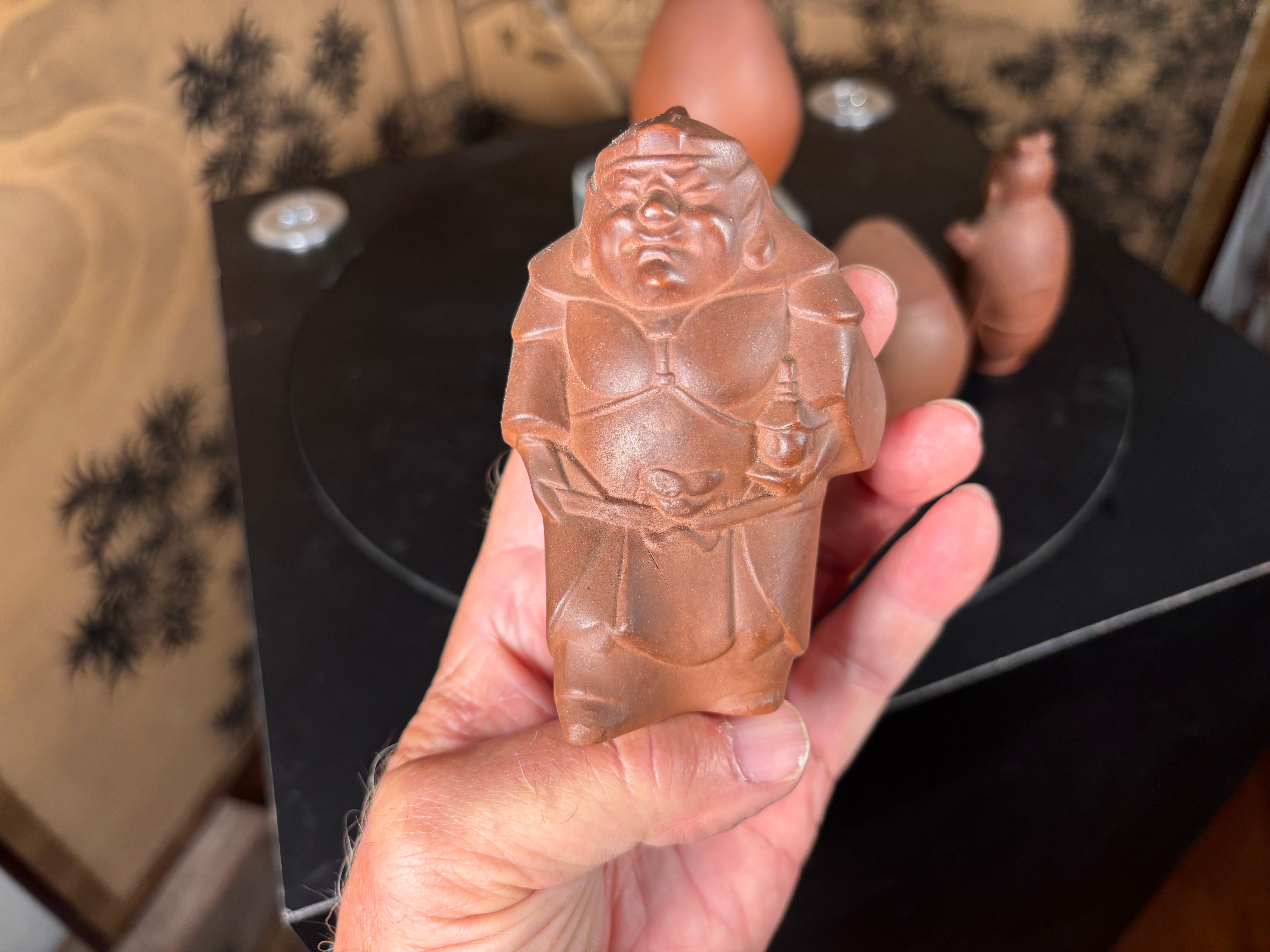 Giapponese  Set di cinque sculture Lucky Gods, Sotaro Saegura,  Zecca difficile da trovare in vendita 3