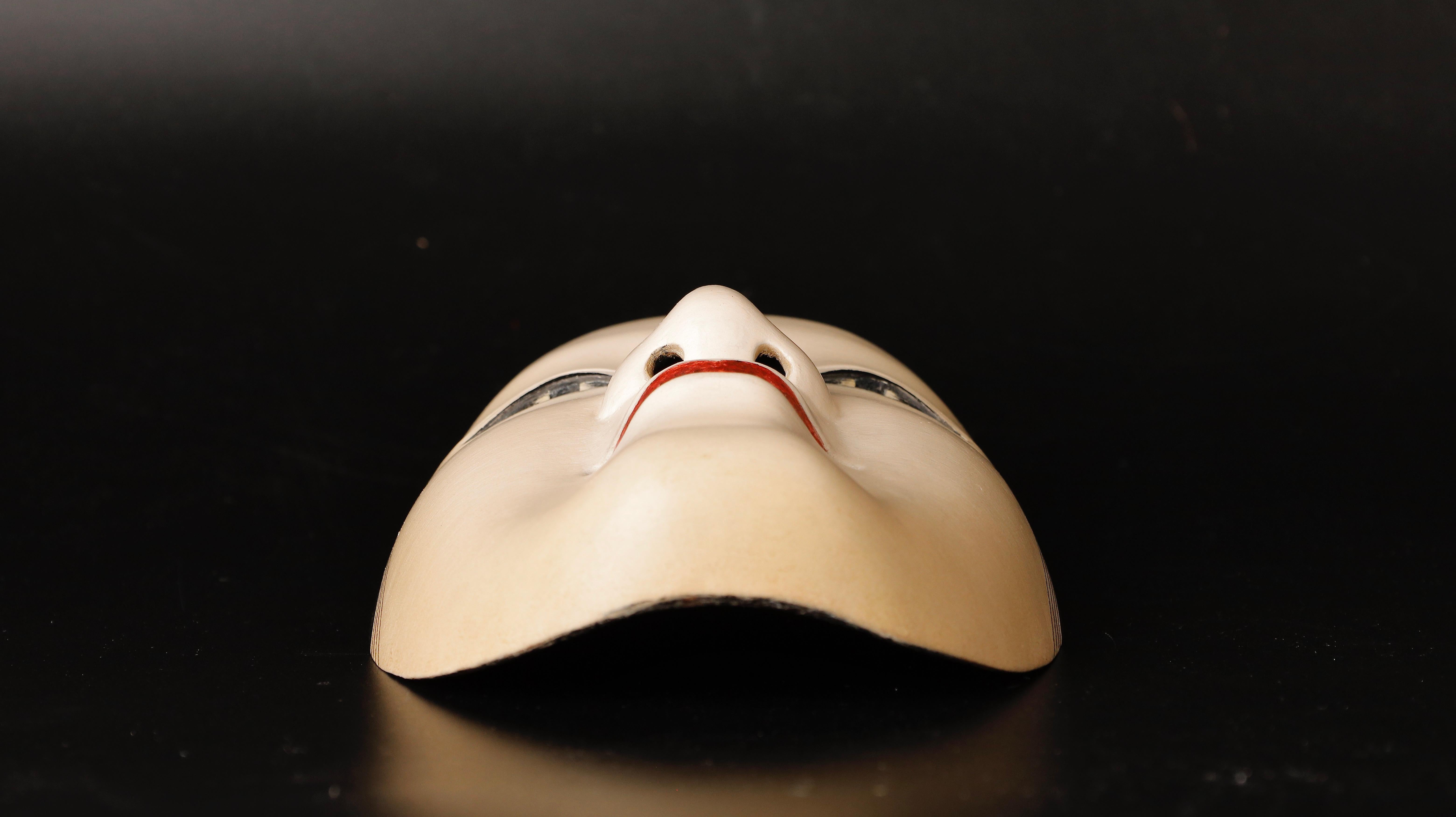 Japanese Magojiro Signed Noh Mask Representing Calm Benevolence Woman 8