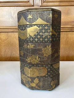 Japanese Maki-e Lacquer Stack Box Jubako