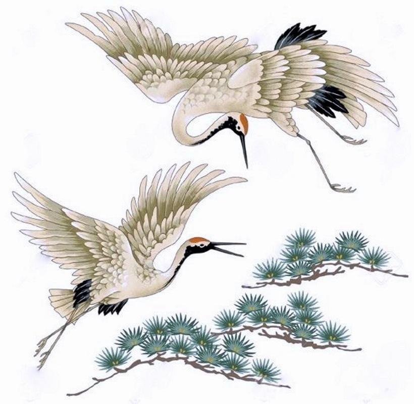 Deux plateaux en résine de style Maki japonais, effet laque noire  Cranes peintes en or en vente 10