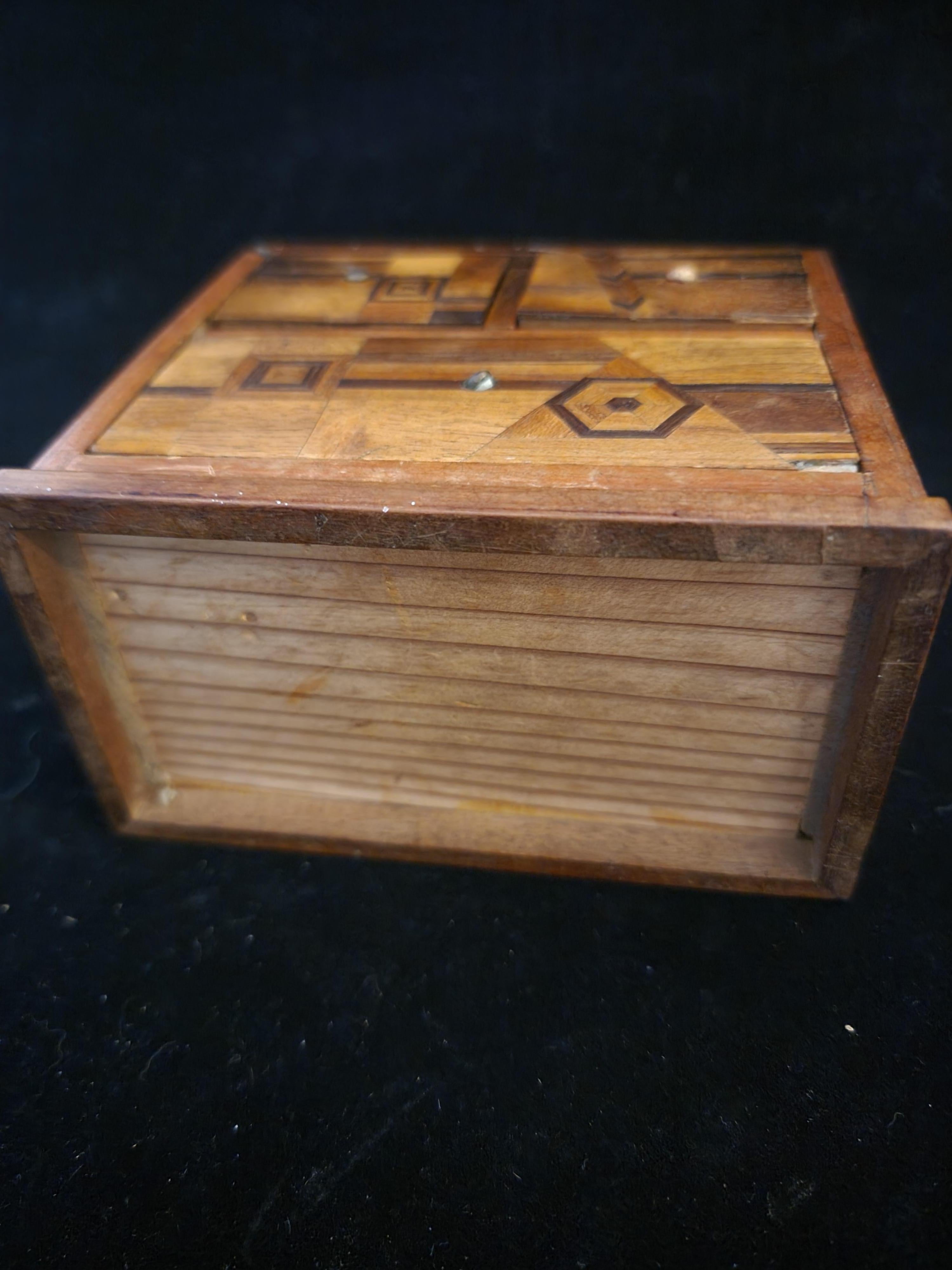 Japanese Marquetry Miniature Chest In Good Condition In Milton, DE