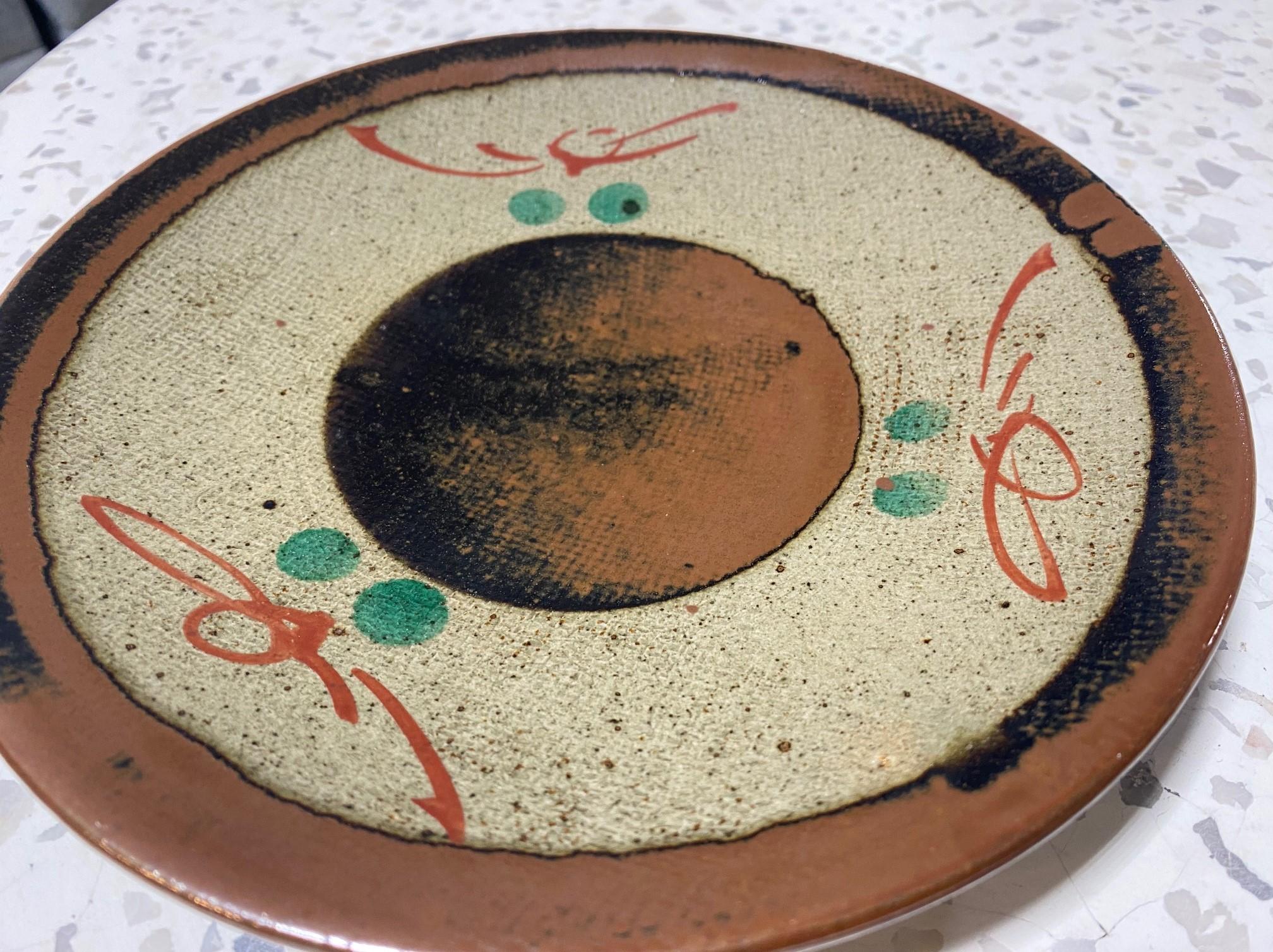 Japanese Mashiko Mingei Art Pottery Plate Bowl Attrbuted to Tatsuzo Shimaoka 1