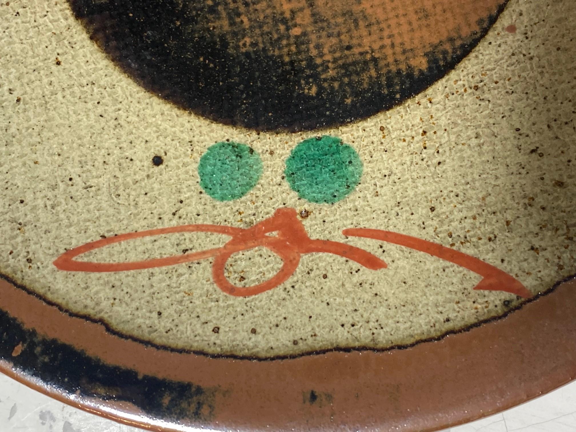 Stoneware Japanese Mashiko Mingei Art Pottery Plate Bowl Attrbuted to Tatsuzo Shimaoka
