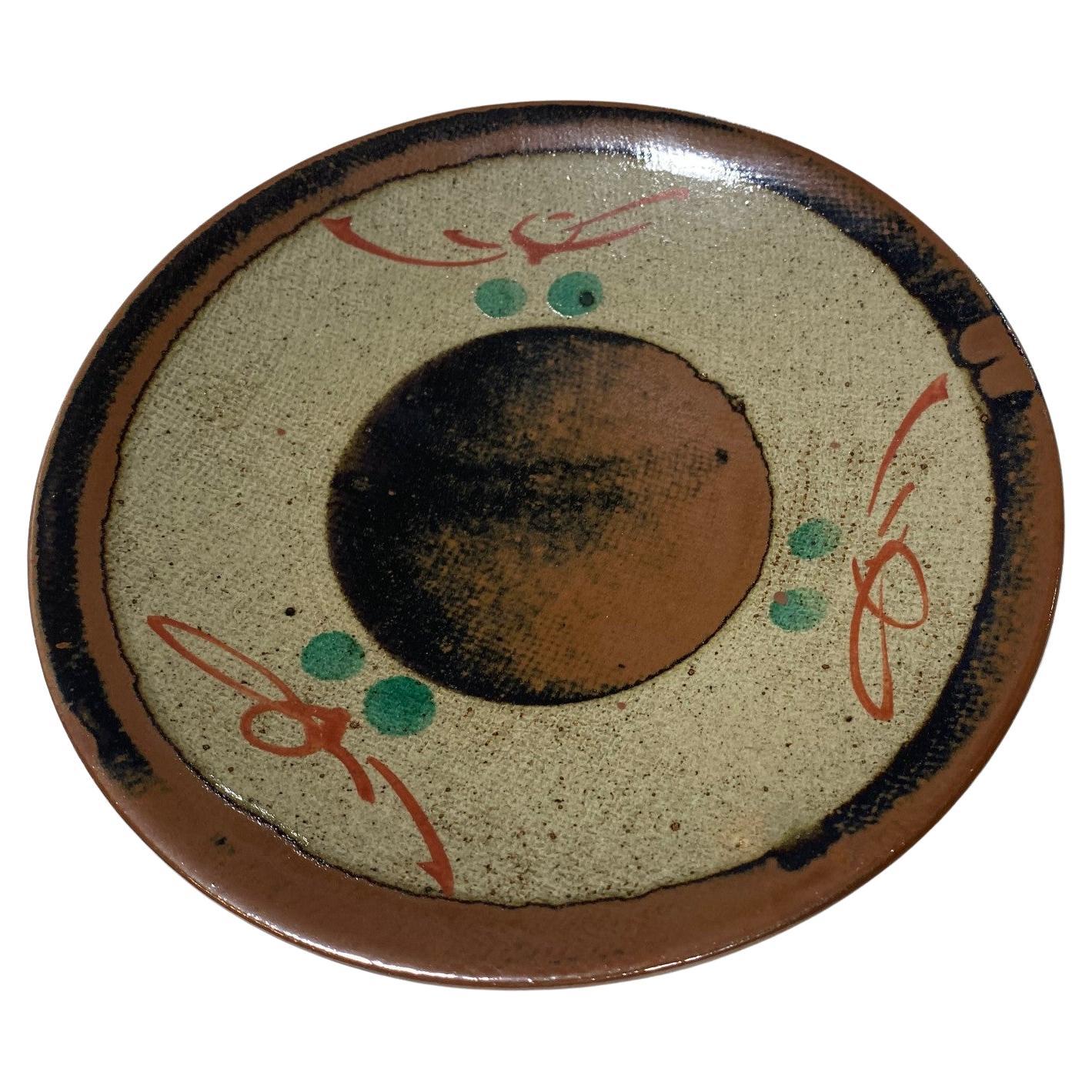 Japanese Mashiko Mingei Art Pottery Plate Bowl Attrbuted to Tatsuzo Shimaoka