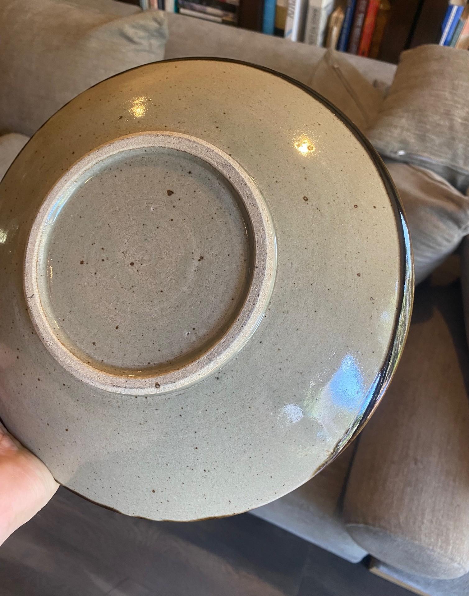 Japanischer Mashiko Mingei Bamboo Art Pottery Teller in der Art von Shoji Hamada im Angebot 9