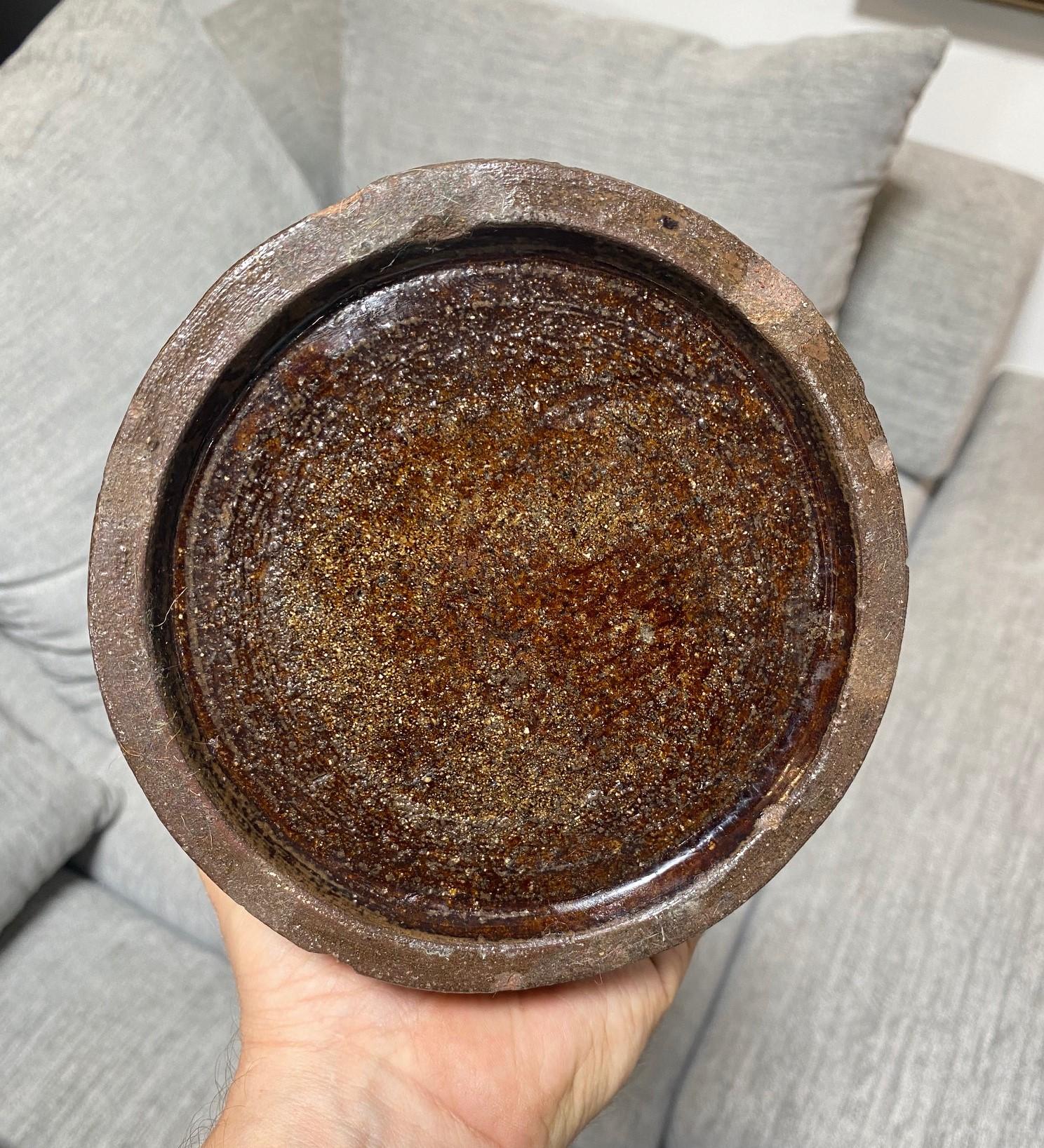 Japanese Mashiko Ware Mingei Pottery Water Container Vase Manner of Shoji Hamada For Sale 11