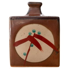 Japanische Mashiko Ware Einzelne Blume Mingei Keramik Vase Hamada Shoji