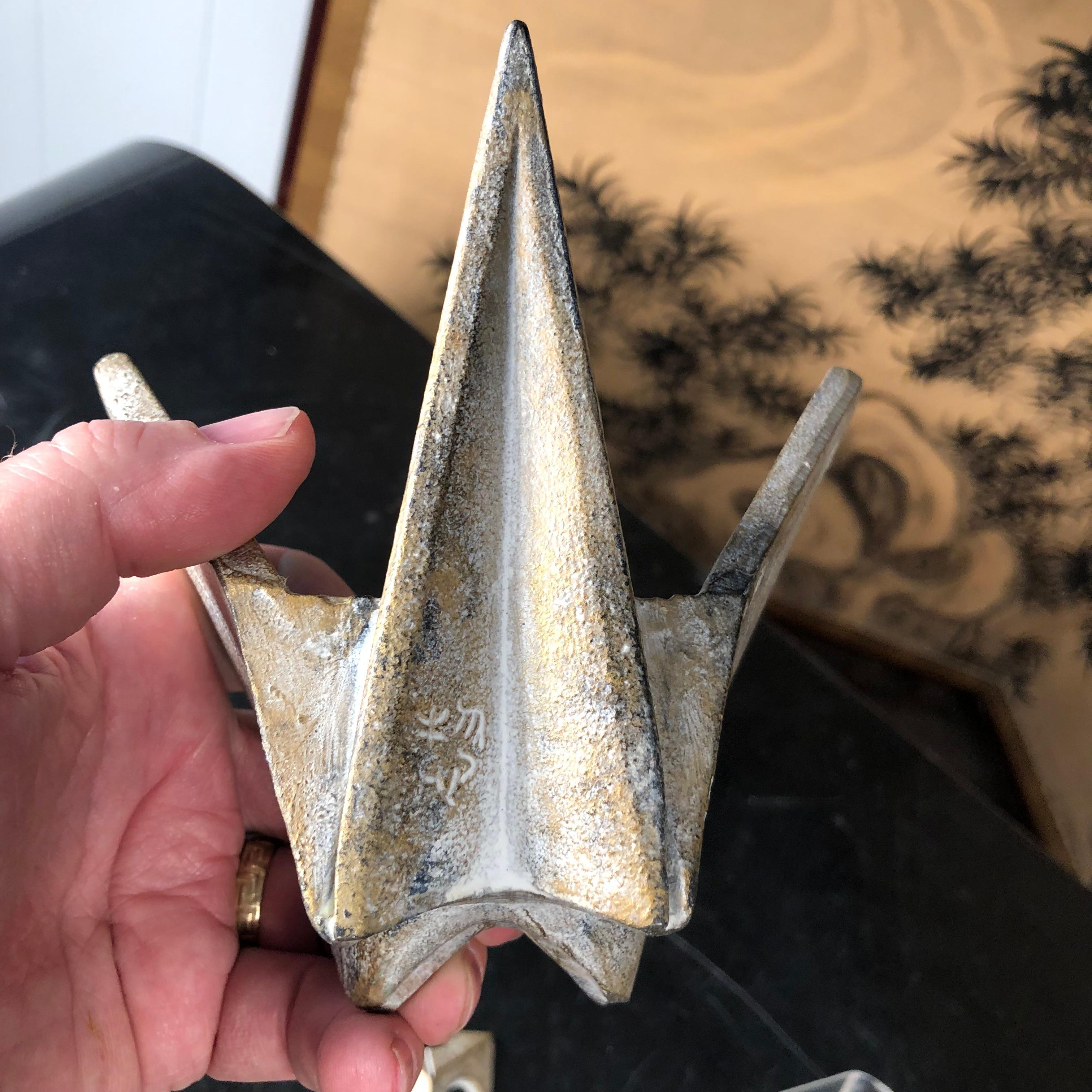Japanese Origami Crane Sculpture by Famous Artist Sotaro In Good Condition In South Burlington, VT