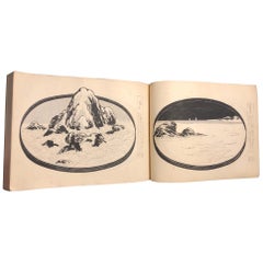 Japanese Masterpiece Bonsai Bonseki Miniature Garden Woodblock Book, 100 Prints