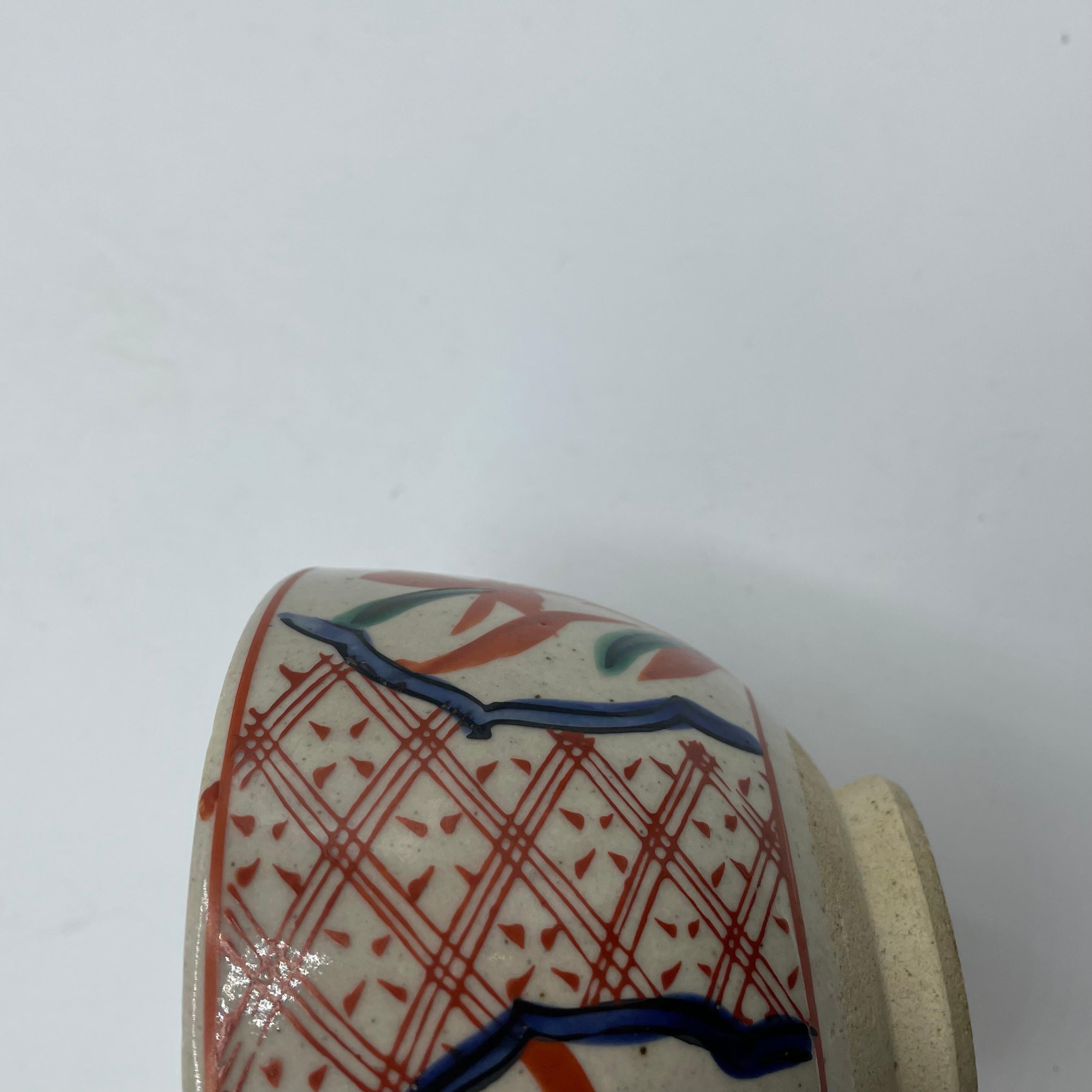 Hand-Painted Japanese Matcha Bowl for Tea Ceremony 1990s Heisei Mizuho  For Sale