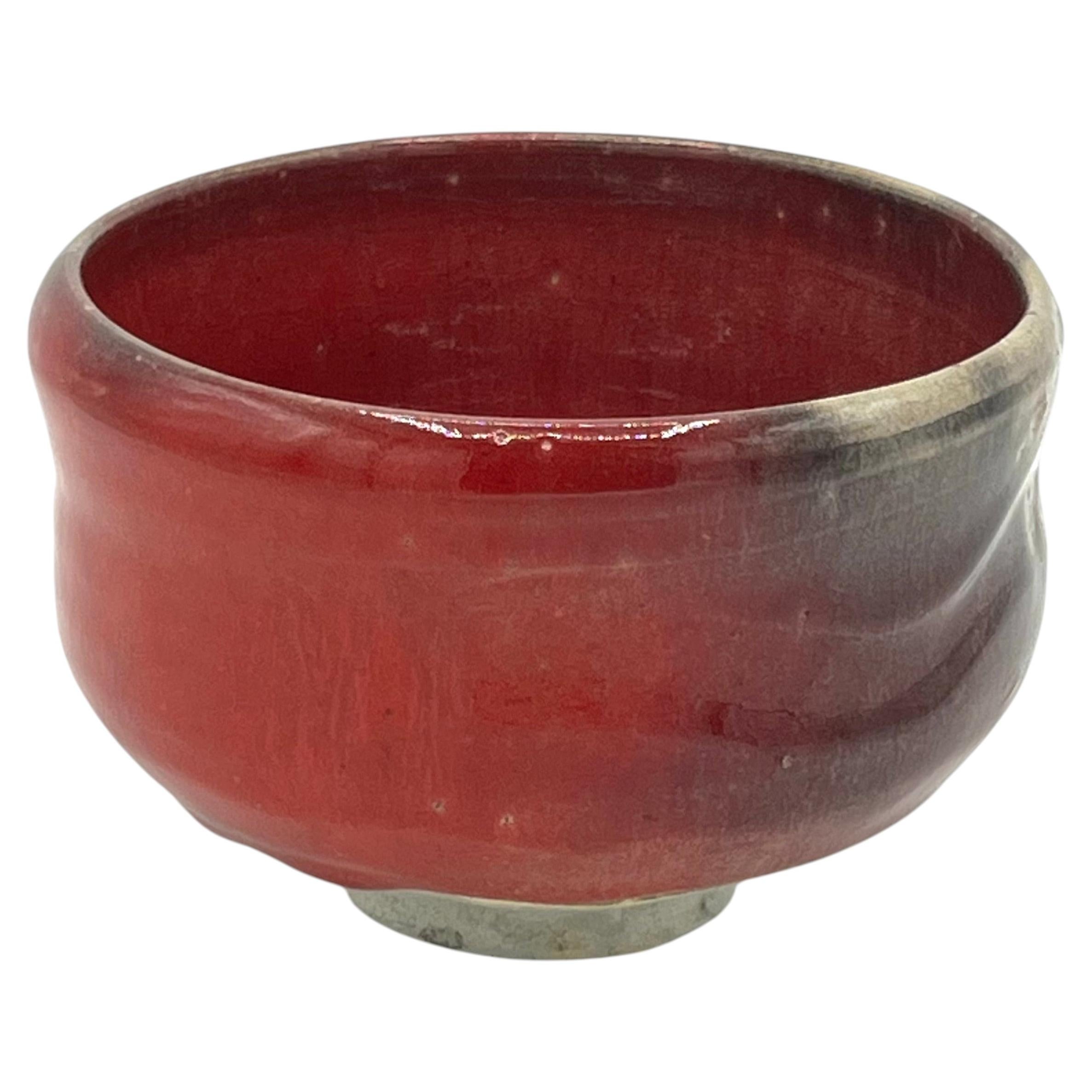 Japanese Matcha Bowl for Tea Ceremony Akaraku 1990s For Sale