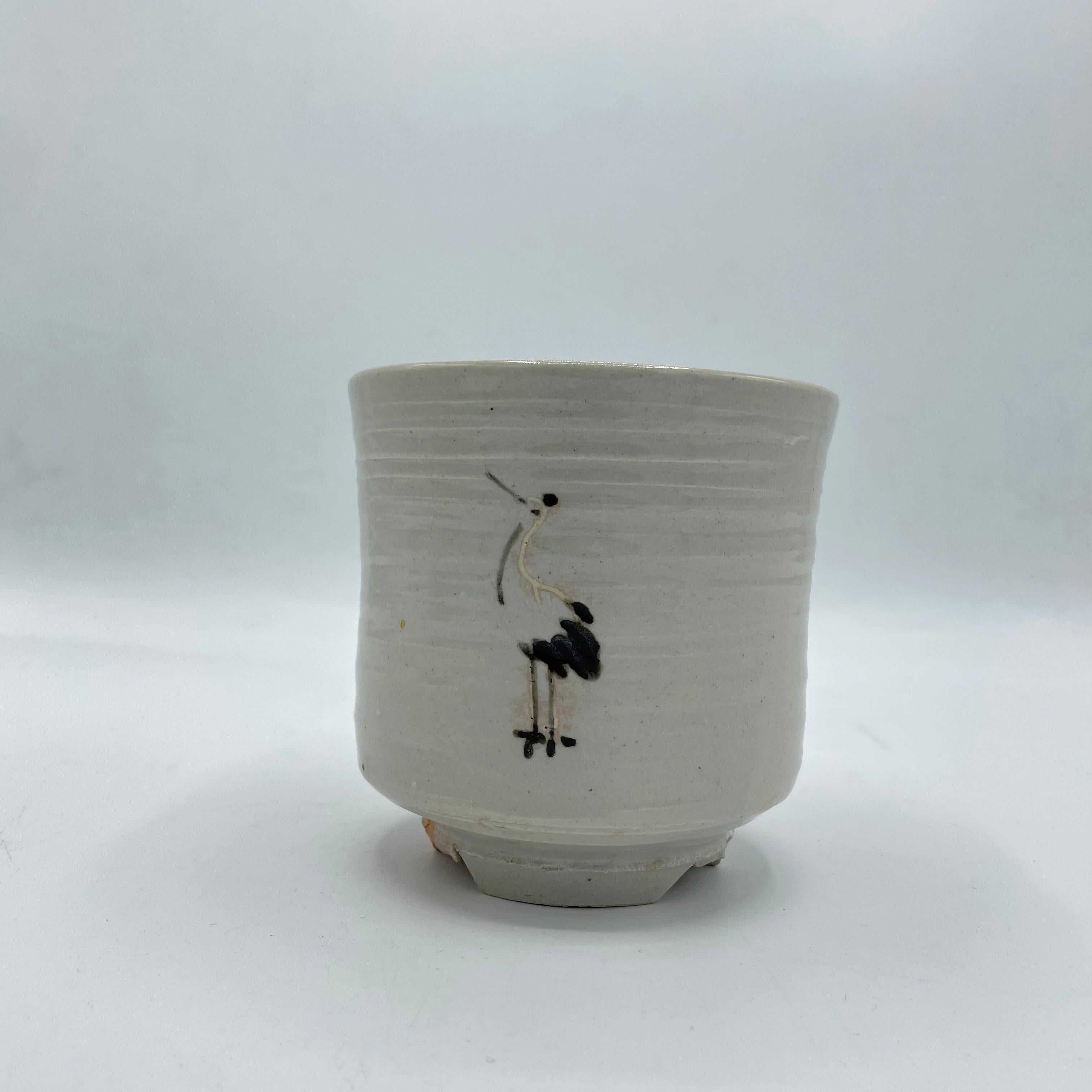 Japanische Matcha-Schale für Teeeremonien aus Shino-Ware, 1980er Jahre Showa im Angebot 1