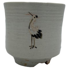 Bol Matcha japonais pour le cérémonie du thé Shino des années 1980 Showa