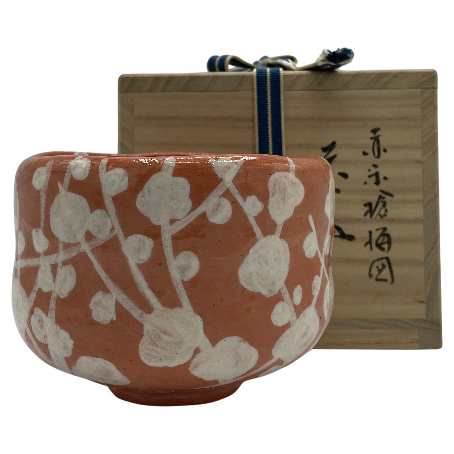 Japanese Matcha Tea Ceremony Bowl Rakuyaki 2000s Heisei Yoshimura Rakunyu For Sale