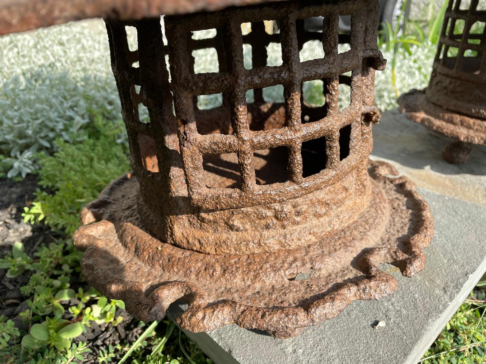 Japanese Matching Pair Antique Yukimi Lanterns, Signed 3