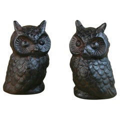 Vintage Japanese Matching Pair Owl Sculptures/Bookends