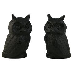 Japanese Matching Pair Owl Sculptures