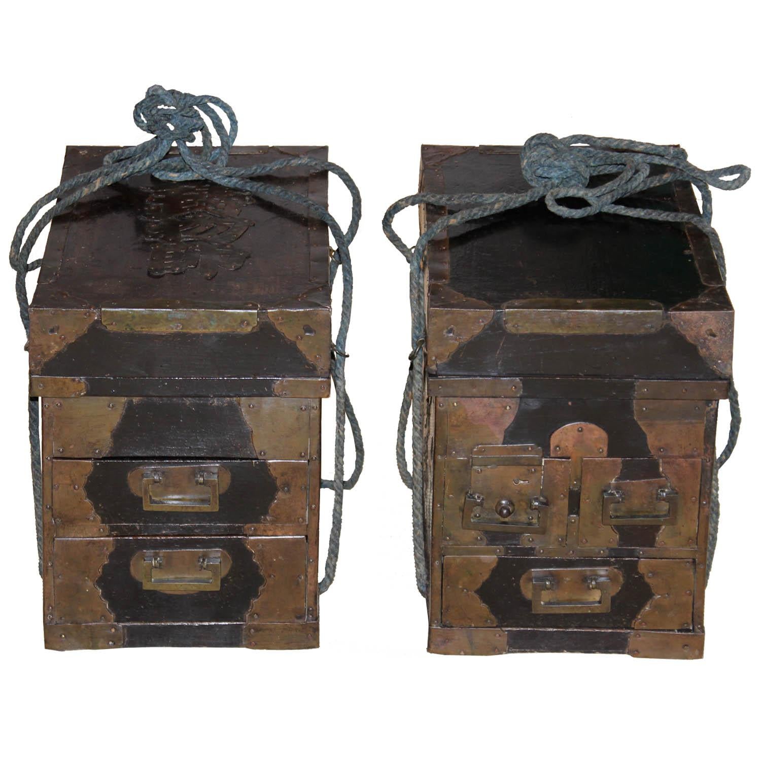 Japanese Medicine Boxes, a Pair