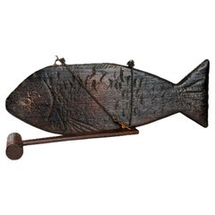 Japanese Meditation Drum (Gyoban), Fish Shape with Striker, Wood, Meiji Period