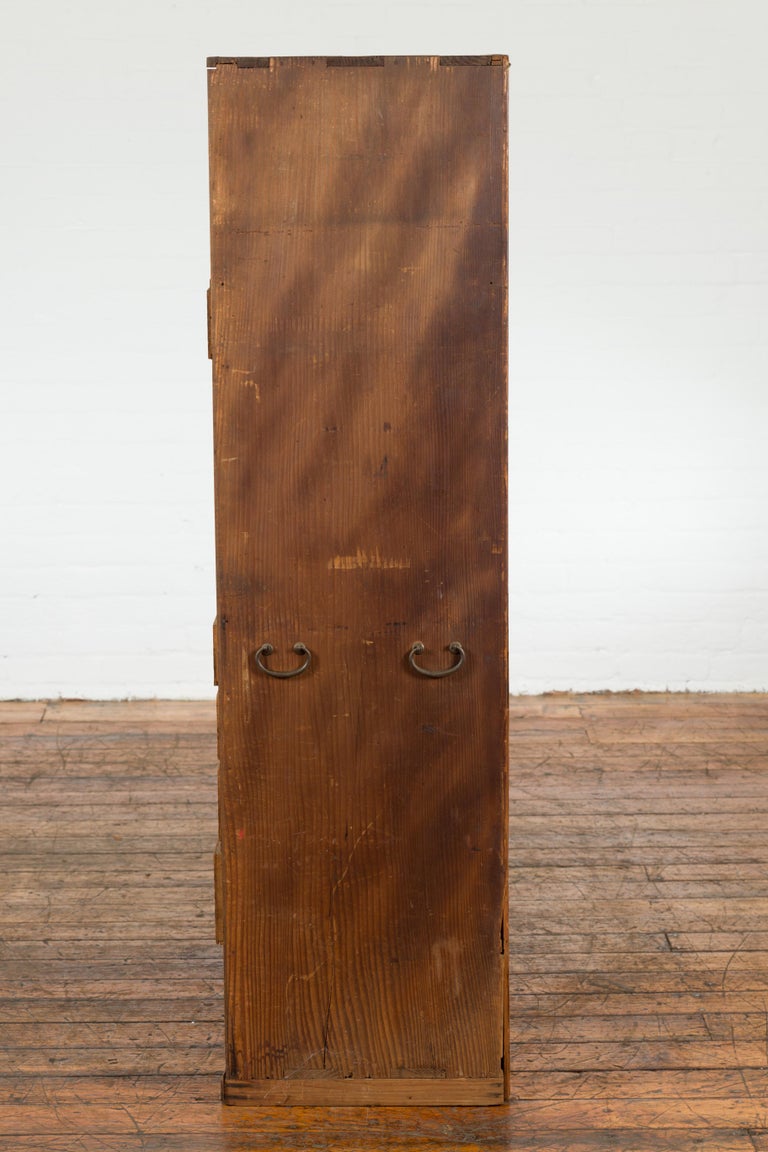 Japanese Meiji 19th Century Cha Tansu Kiri Wood Tea with Doors