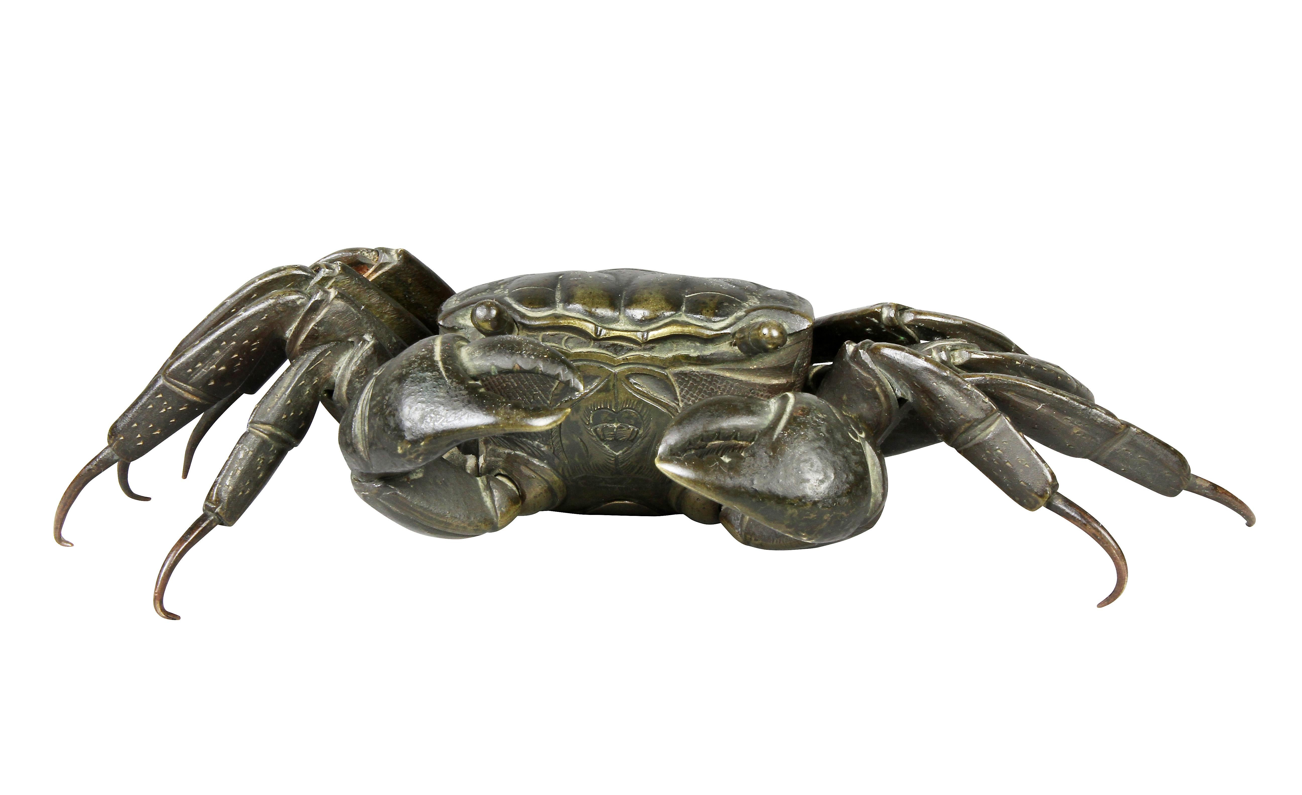 Japanische Meiji-Krabäume aus beweglicher Bronze im Zustand „Gut“ im Angebot in Essex, MA