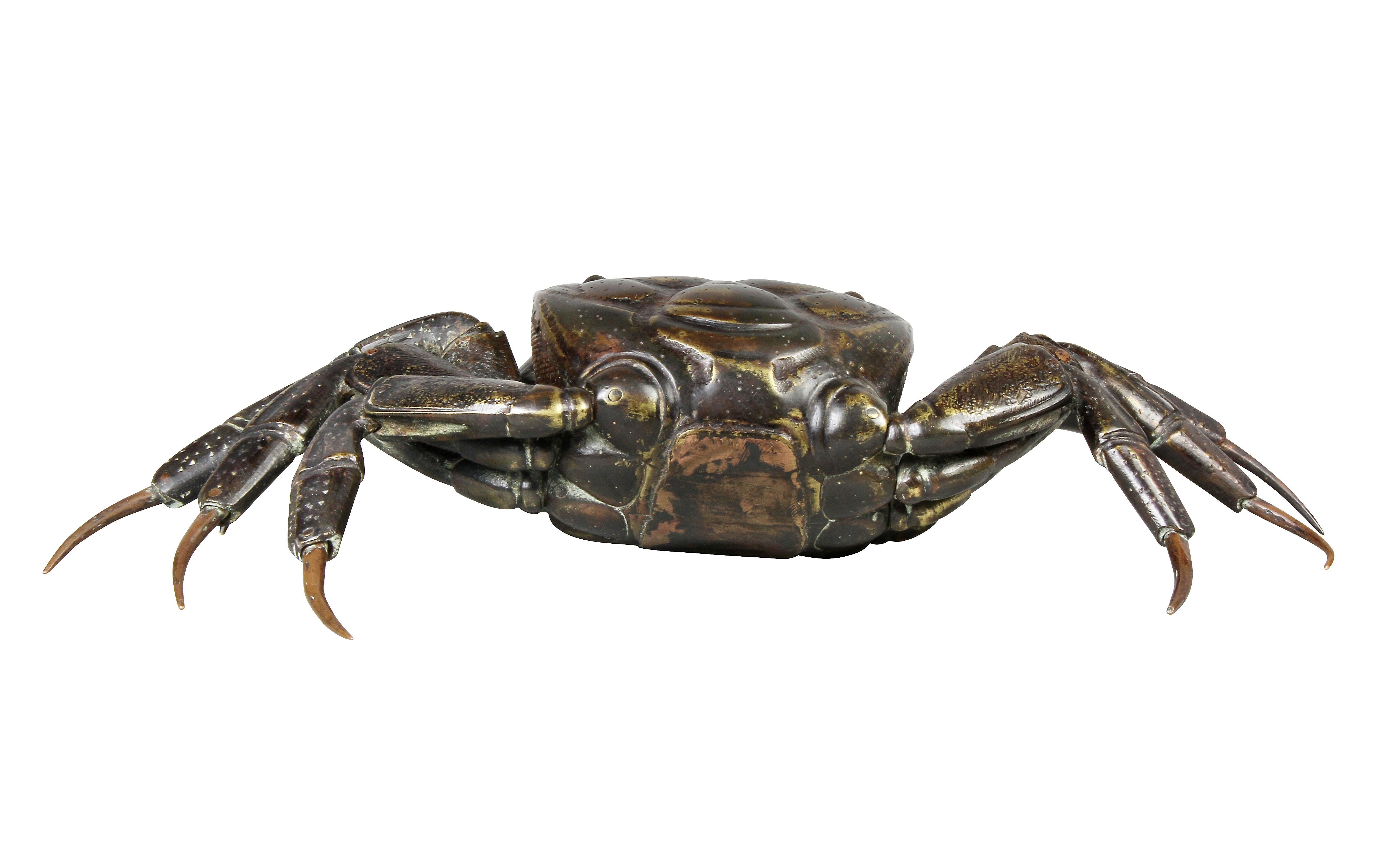 Japanese Meiji Articulated Bronze Crab For Sale 2