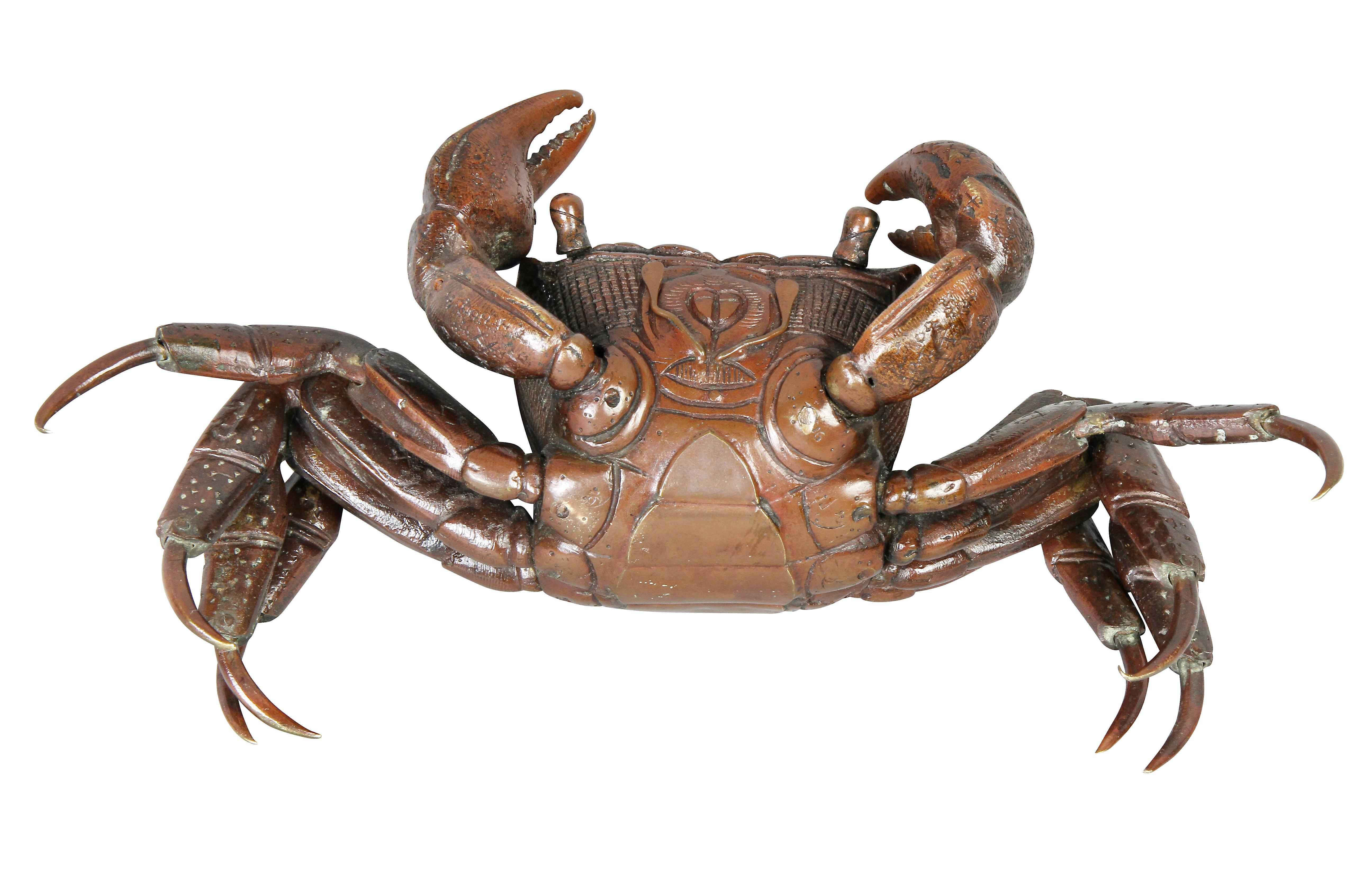 Japanese Meiji Articulated Bronze Crab For Sale 3
