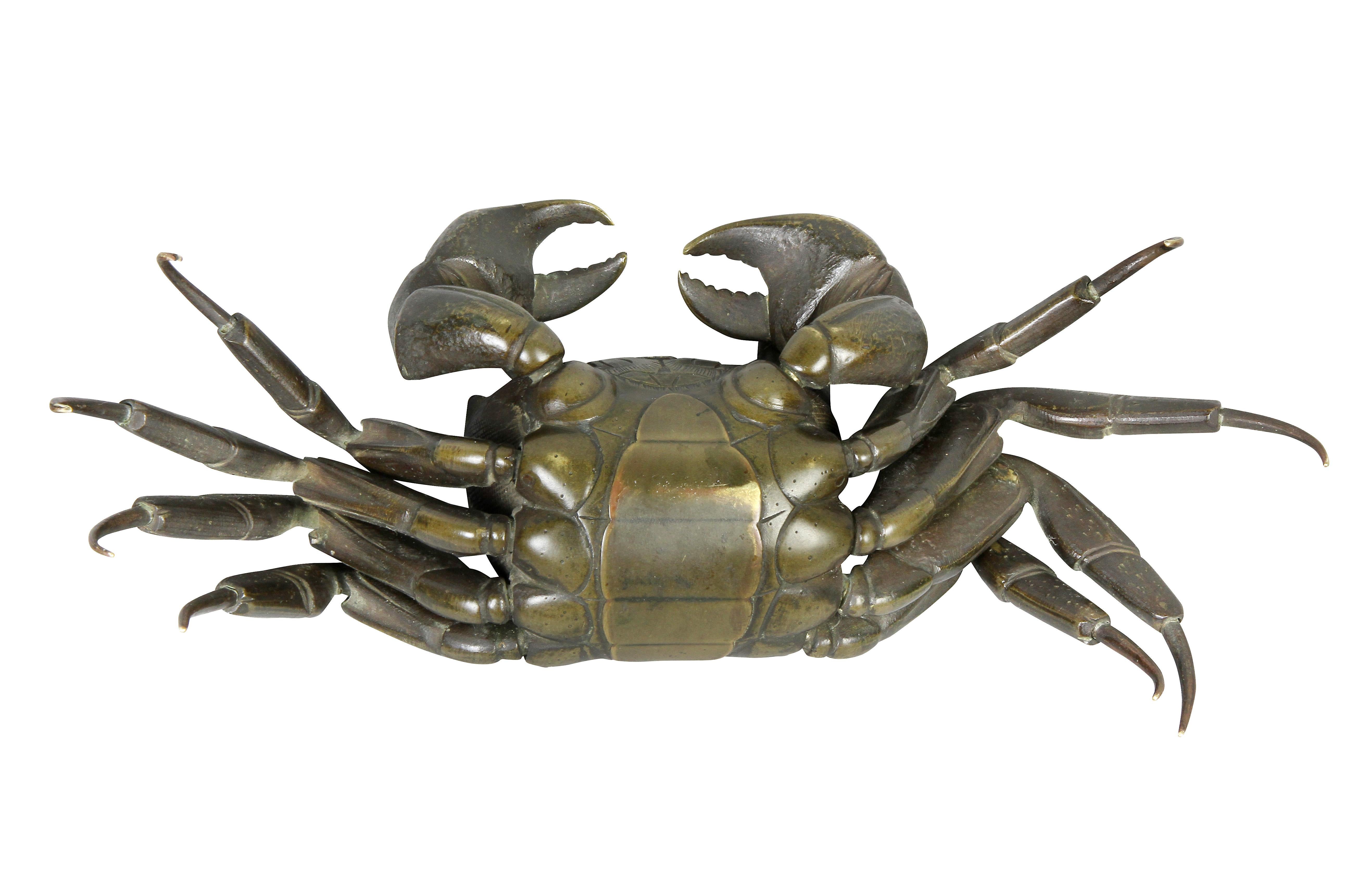 Japanese Meiji Articulated Bronze Crab For Sale 2