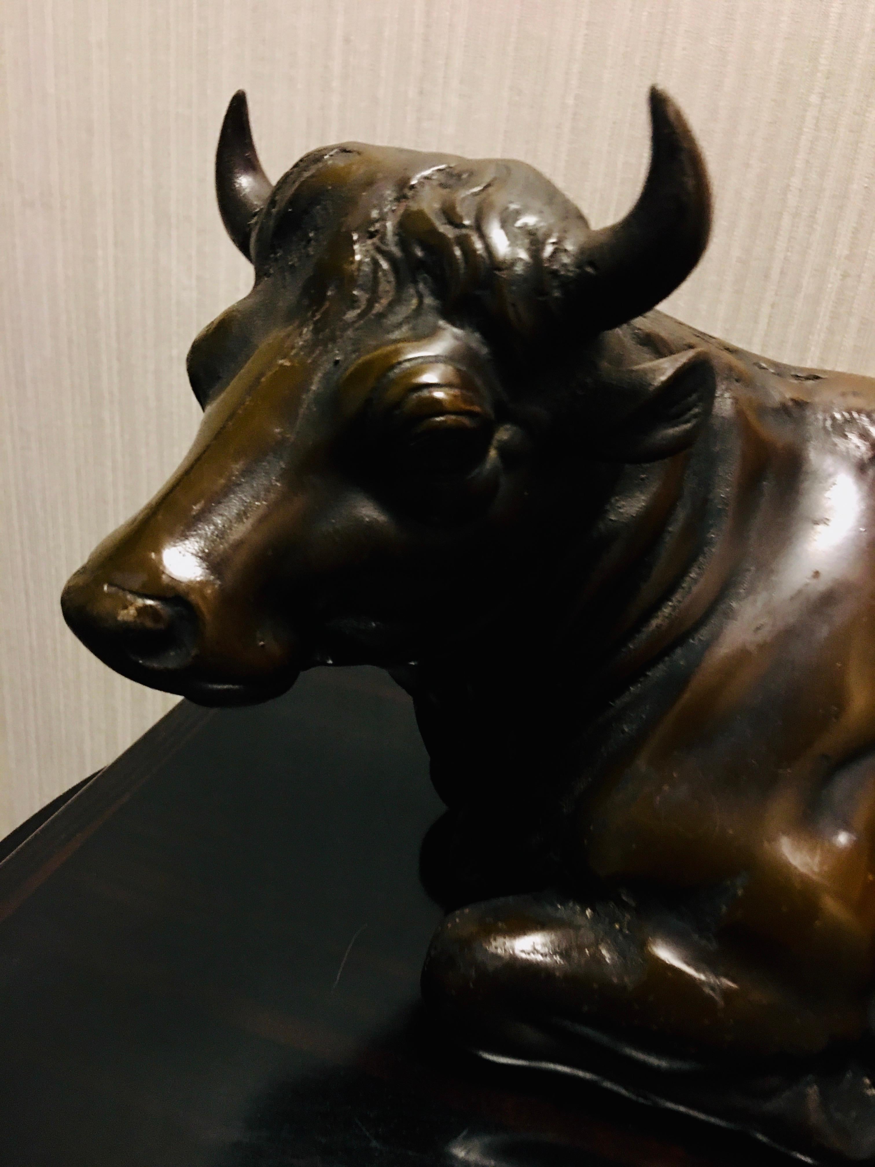 bronze cattle sculpture