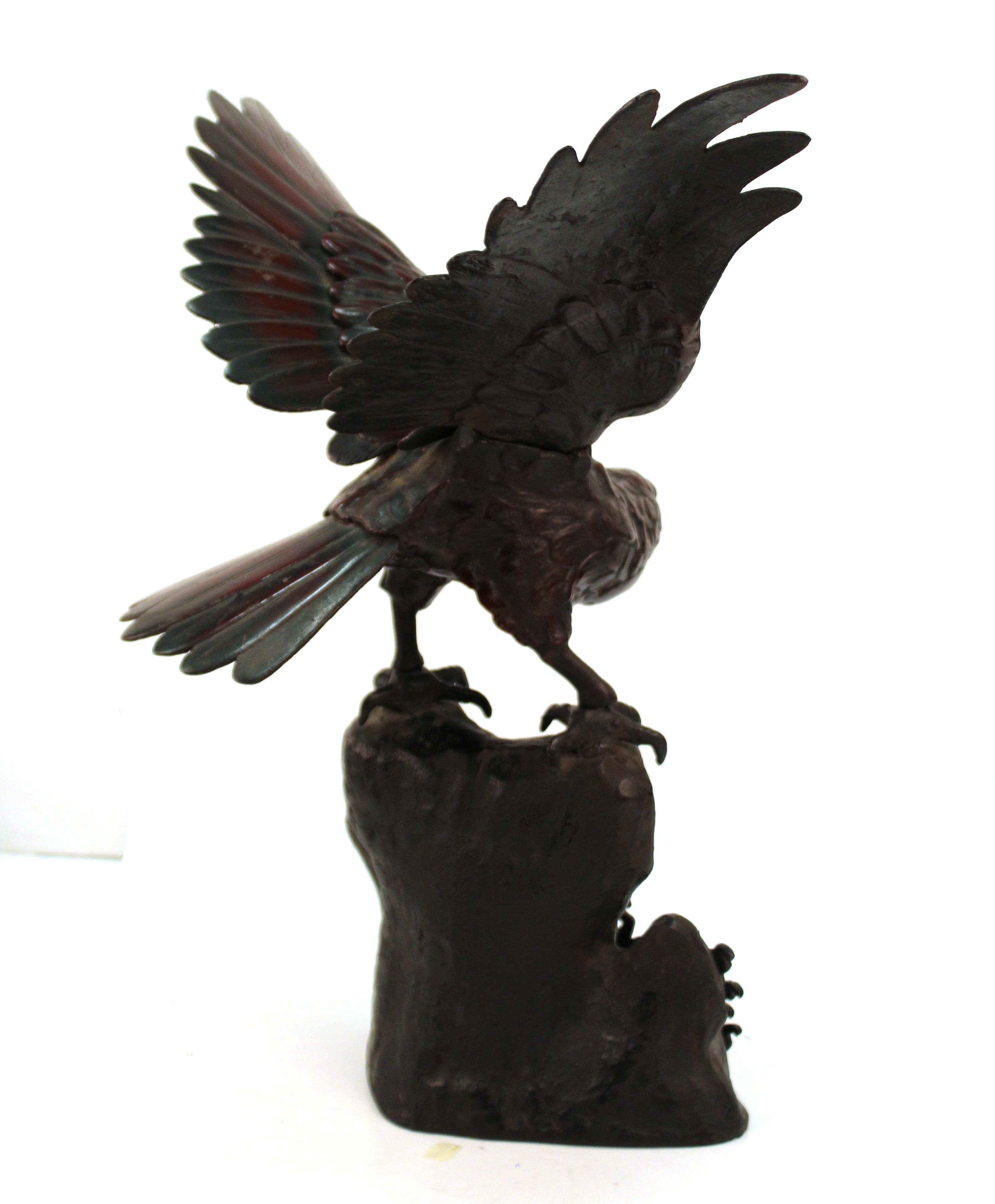 Japanese Taisho Bronze Eagle For Sale 1
