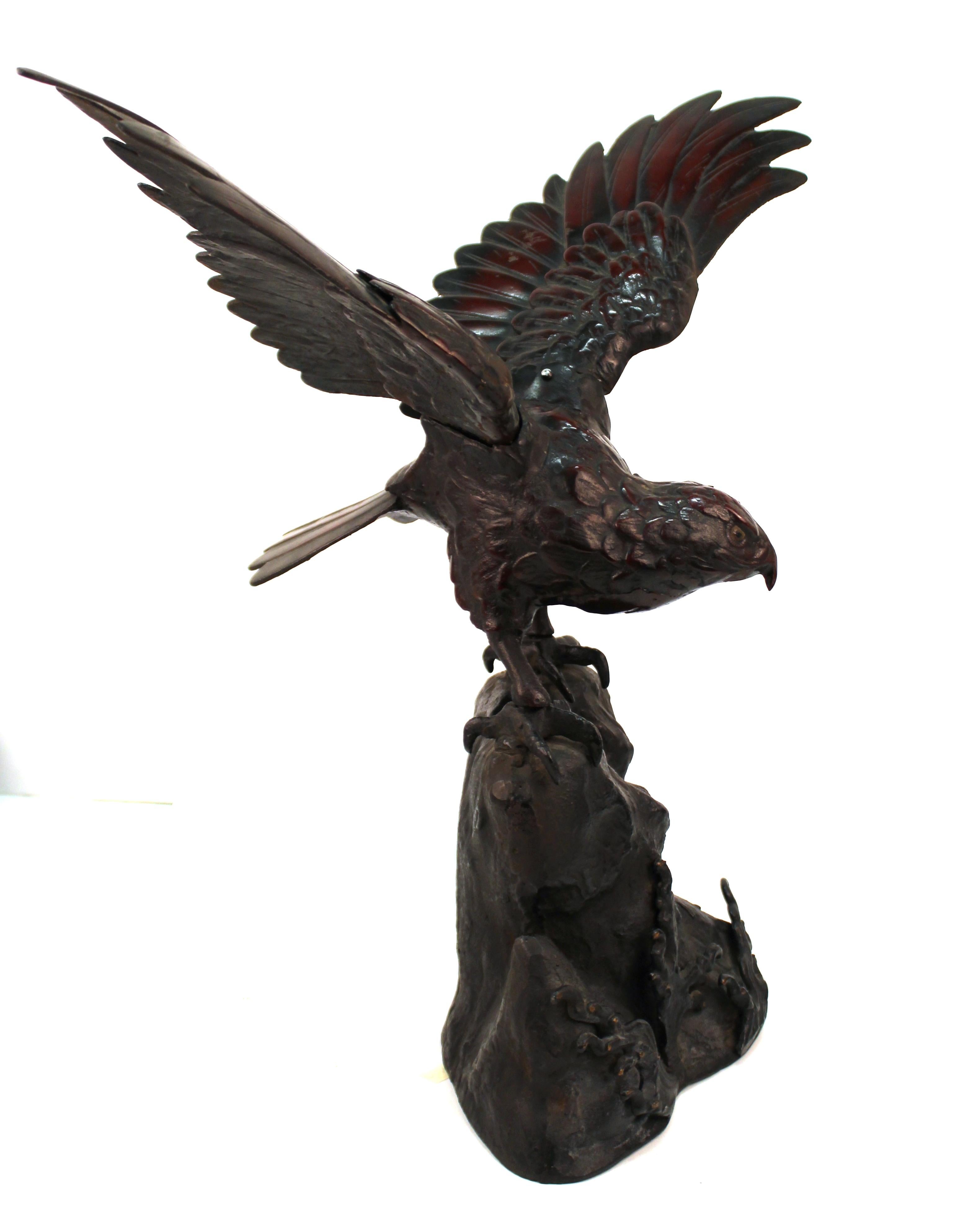 Japanese Taisho Bronze Eagle For Sale 2