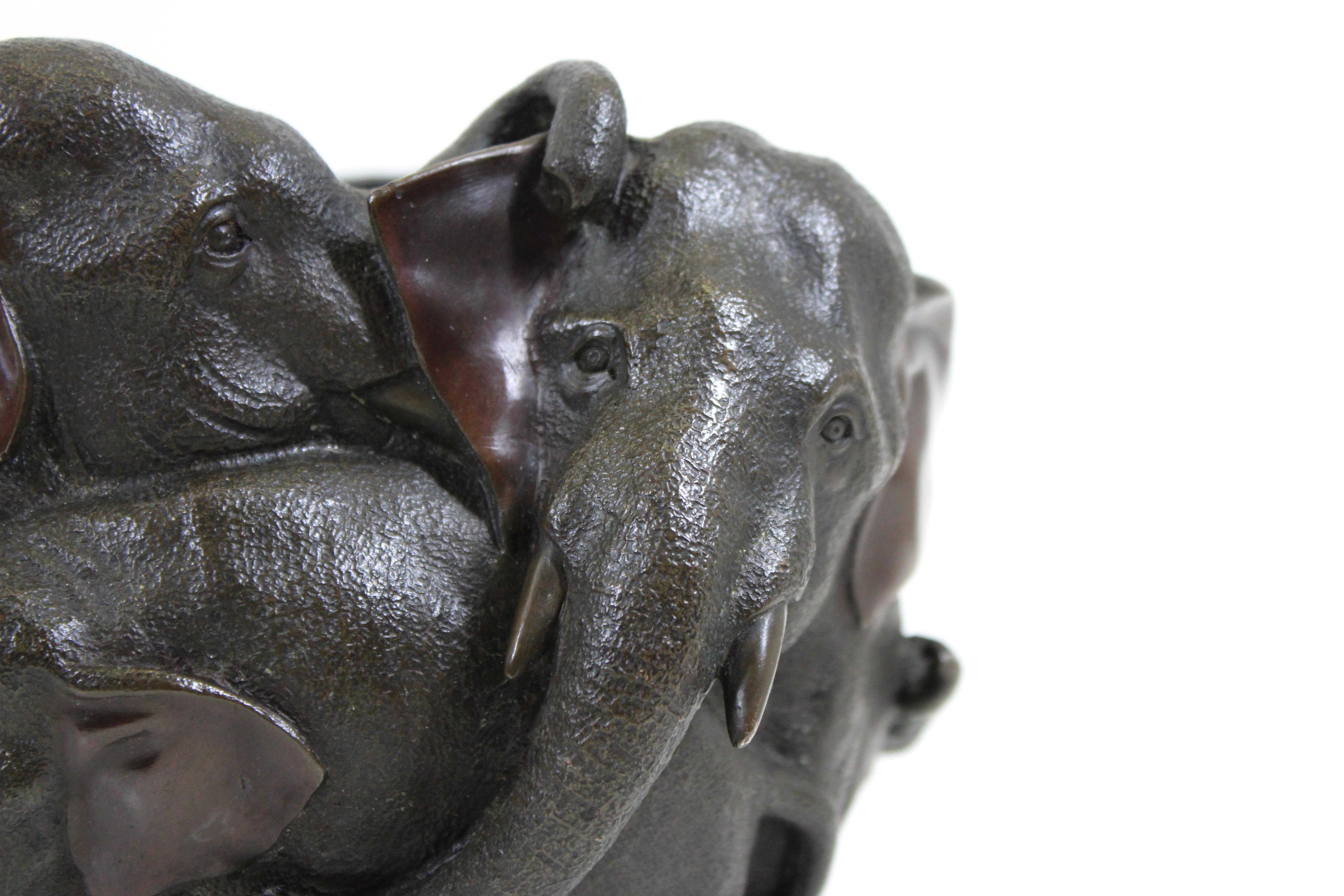 Japanese Meiji Bronze Elephant Planter / Vase at 1stDibs