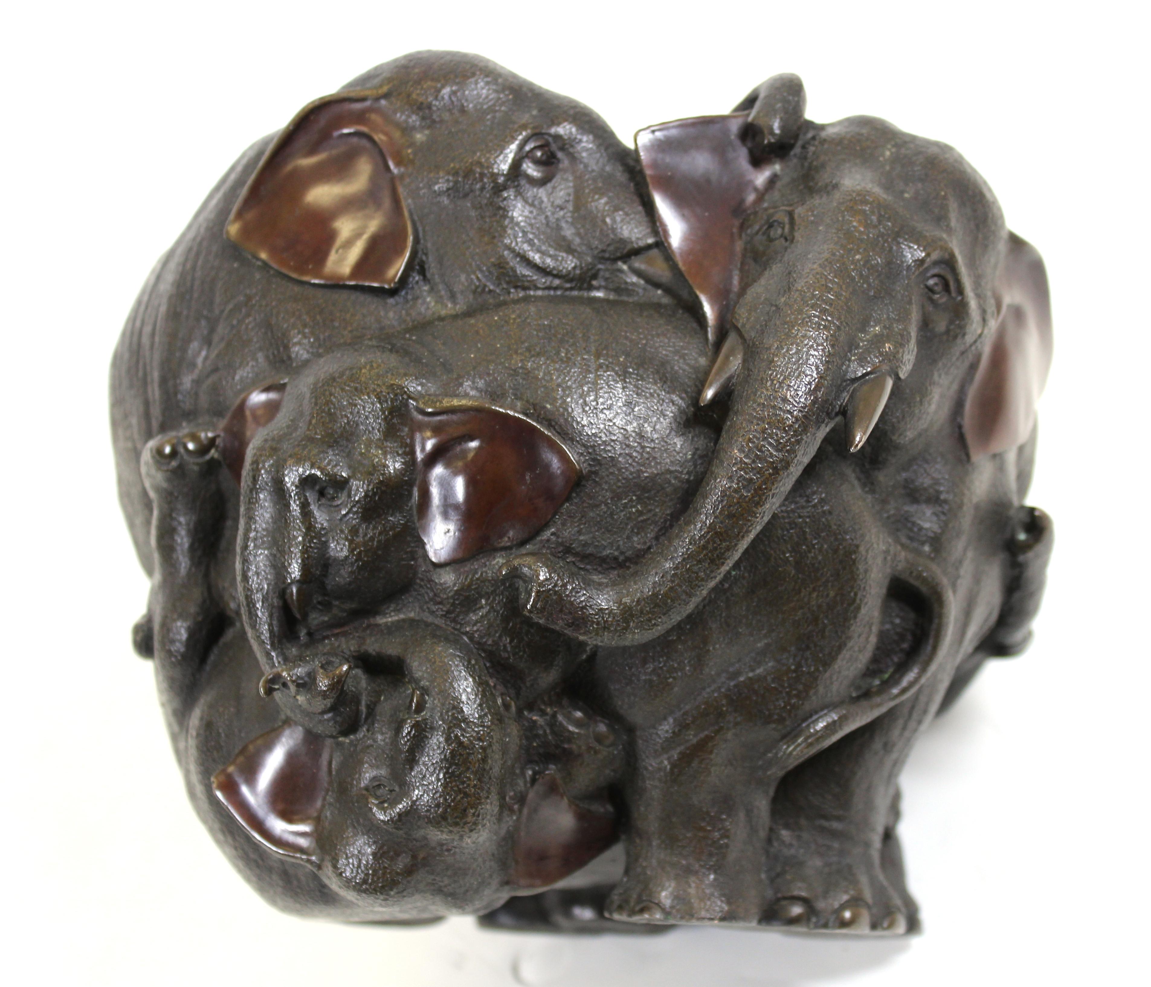 Japanese Meiji Bronze Elephant Planter / Vase at 1stDibs