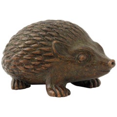 Antique Japanese Meiji Bronze Figure of a Hedgehog, 1868-1912