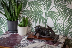 Japanese Meiji Bronze Okimono by Yoshimitsu Depicting a Bear and Alligator