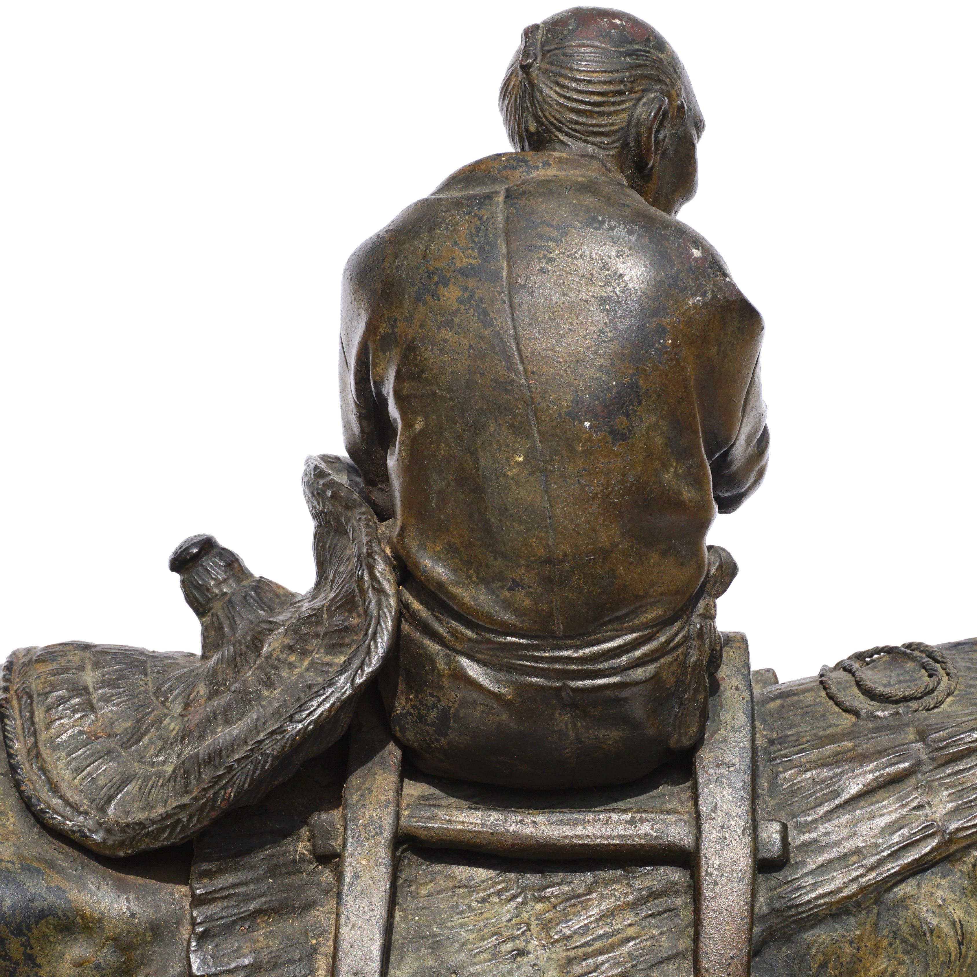 Japanese Meiji Bronze Ox and Samurai Genryusai Attributed 4