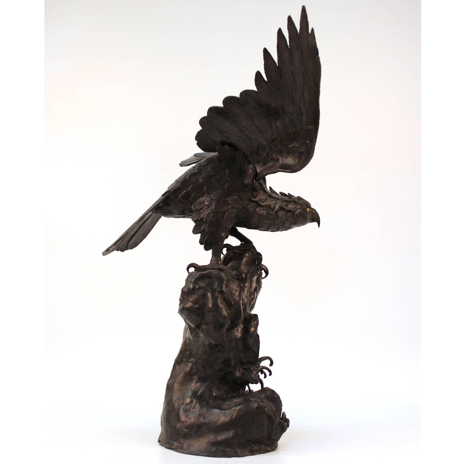 Japonais Sculpture japonaise Meiji en bronze en vente