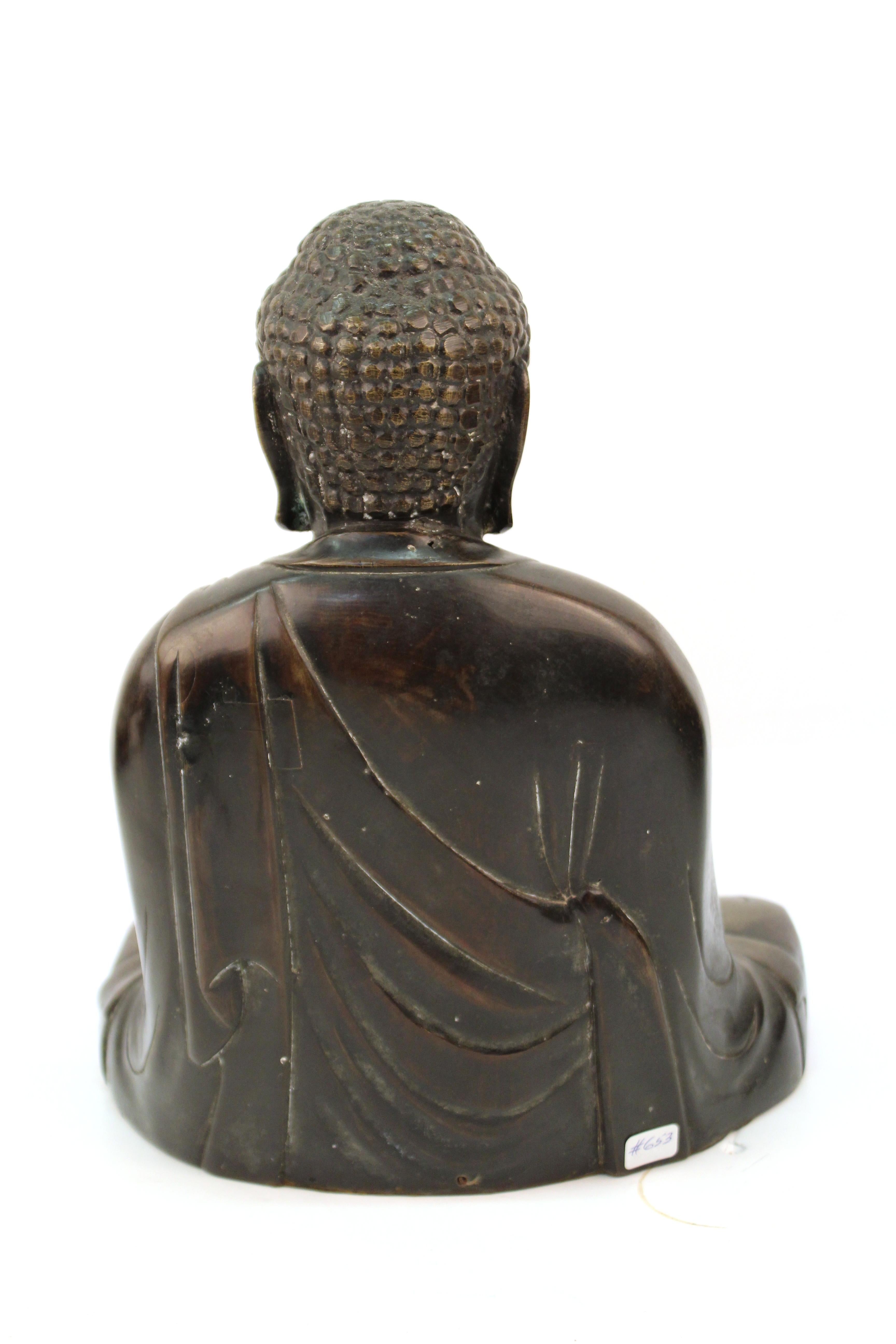 Japanese Bronze Seated Buddha In Good Condition In New York, NY