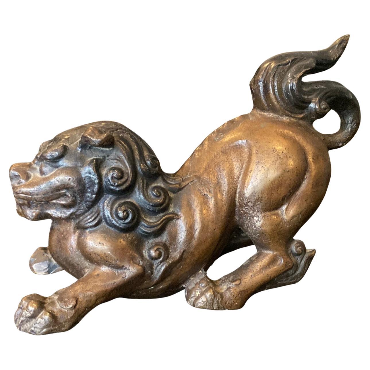 Japanese Meiji Bronze Shishi Shi Shi Lion Chinese Foo Dog Sculpture Statue