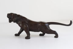 Japanese Meiji Bronze Tiger Sculpture, 1900s.