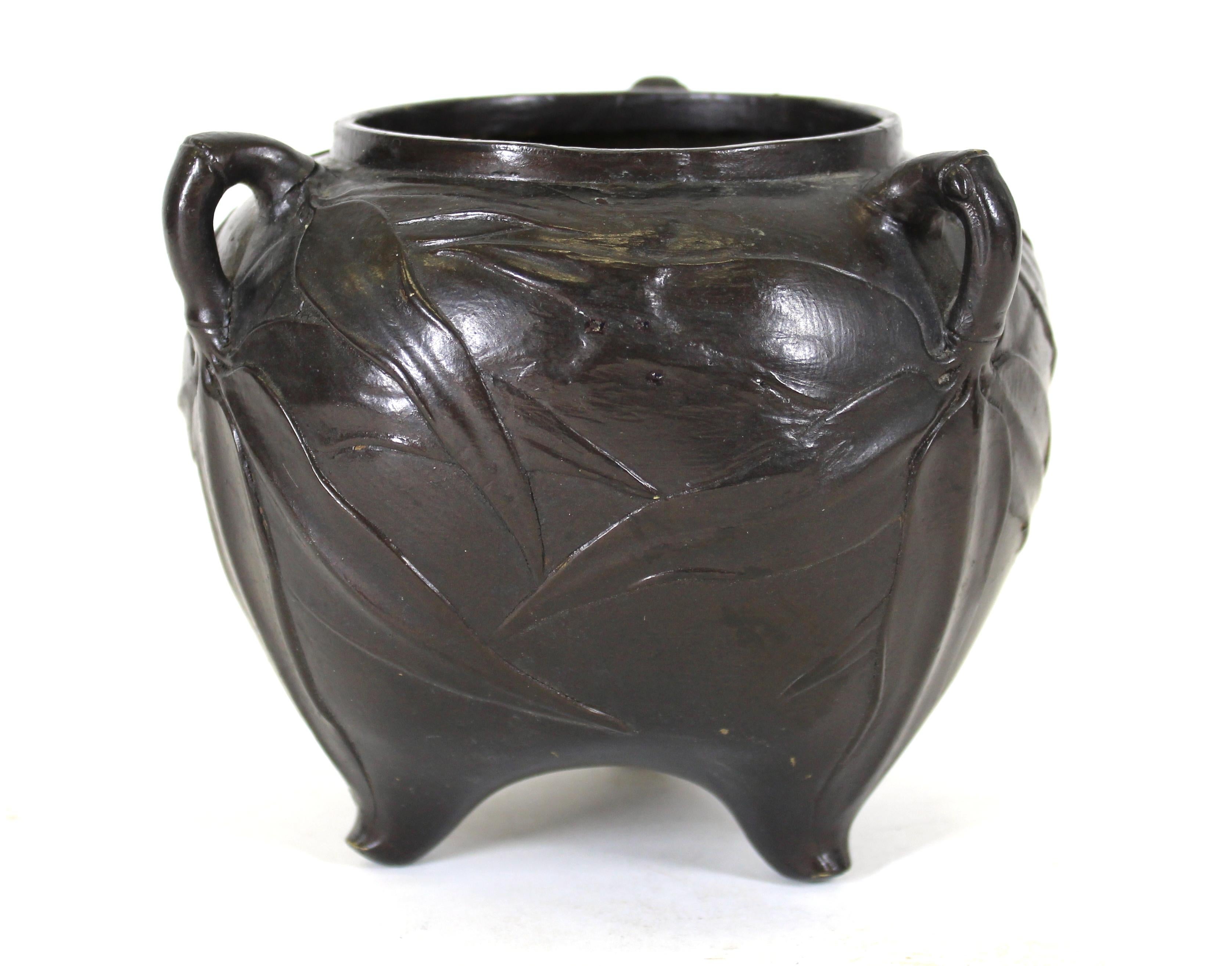 20th Century Japanese Meiji Bronze Tripod Vessel