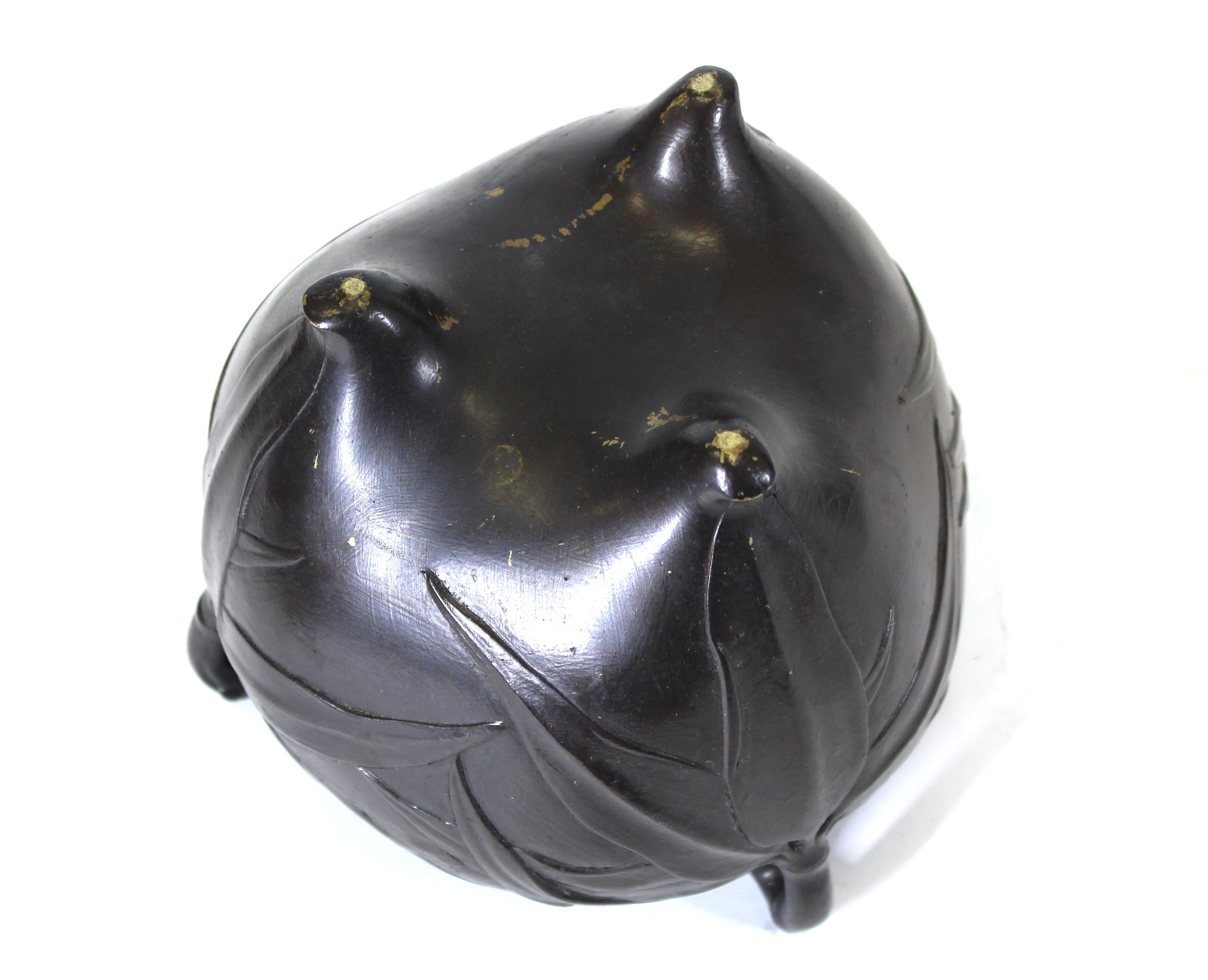 Japanese Meiji Bronze Tripod Vessel 3