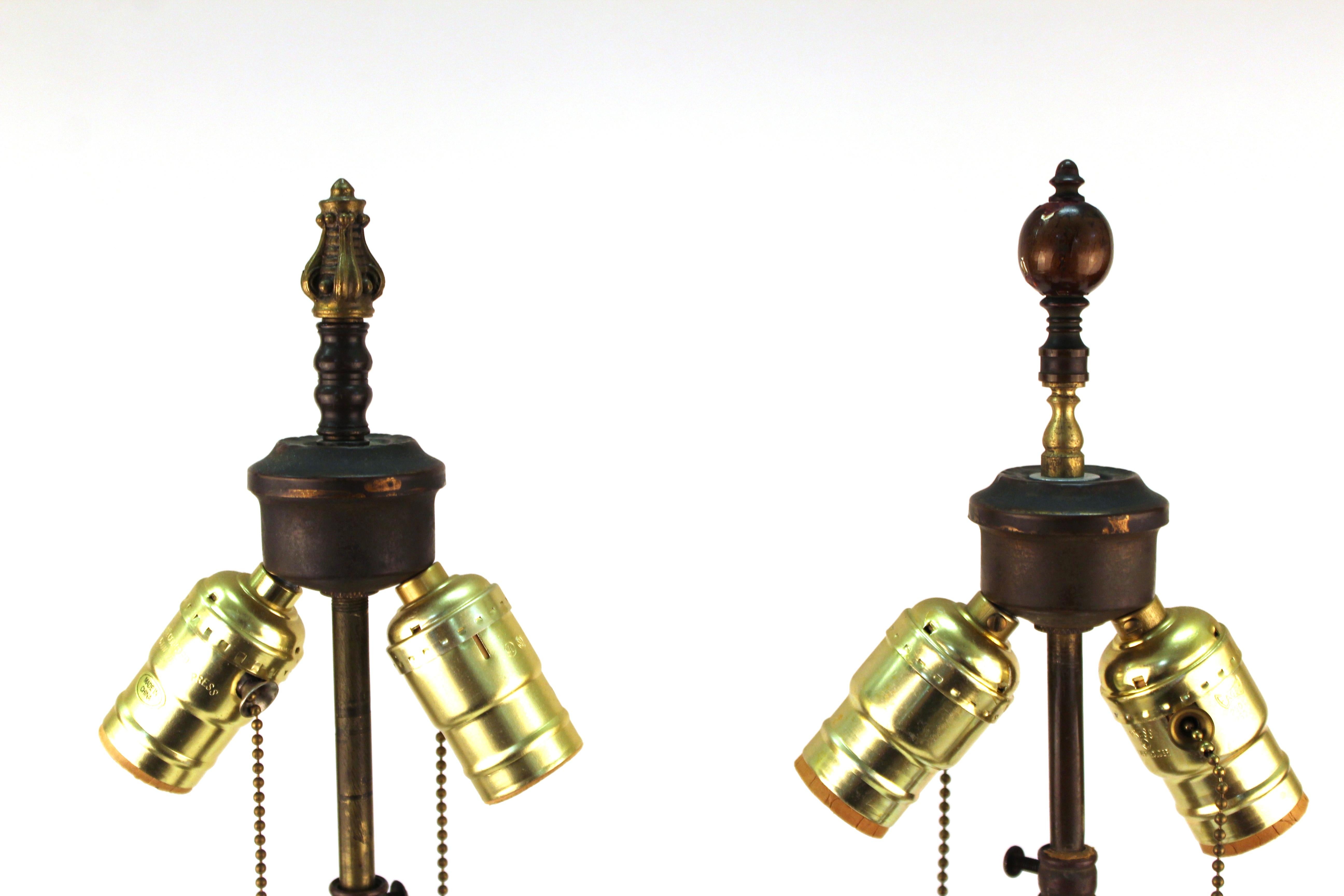 Japanese Meiji Bronze Urn Form Table Lamps 8