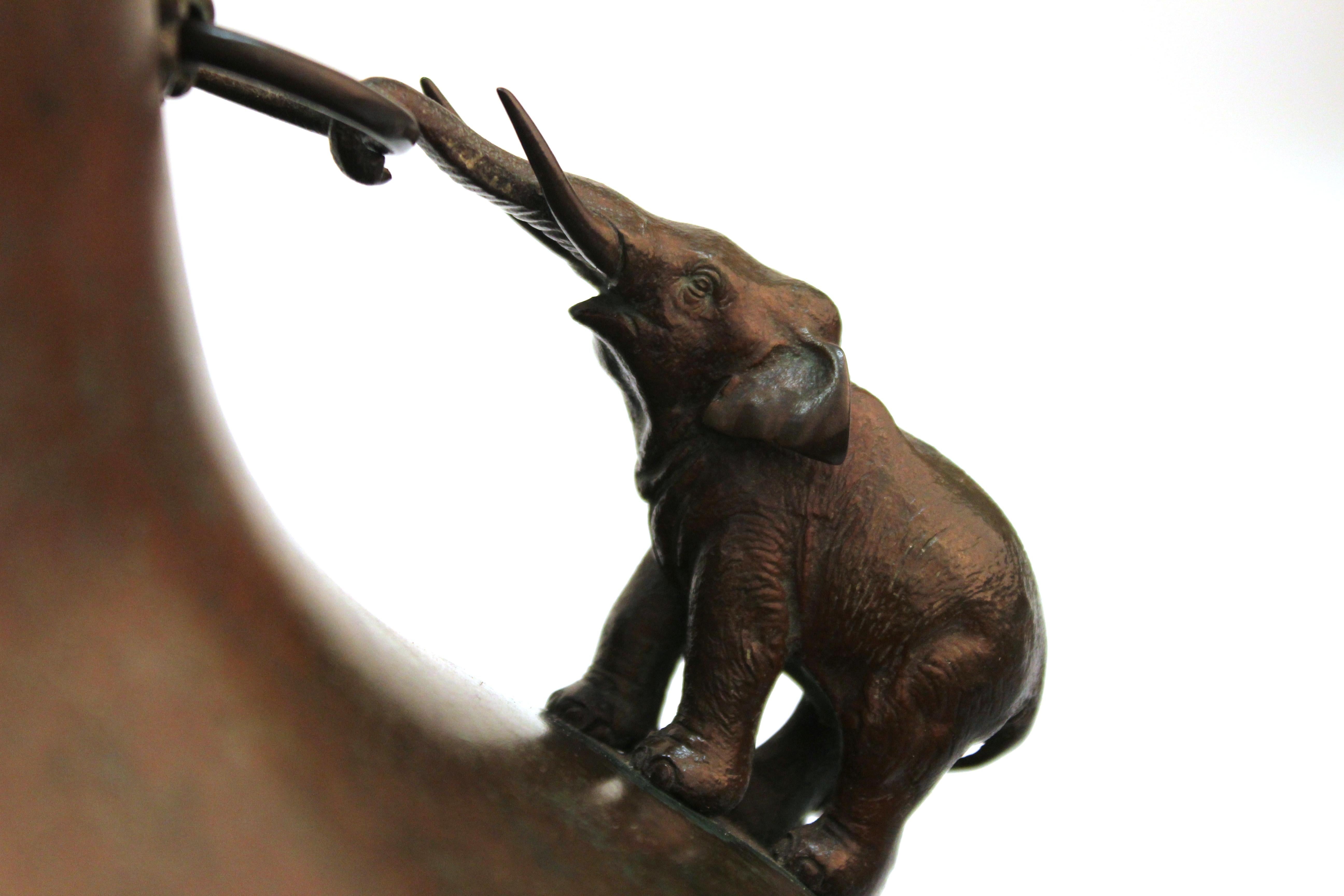 Japanese Meiji Bronze Vase with Sculpted Elephant Handles 9